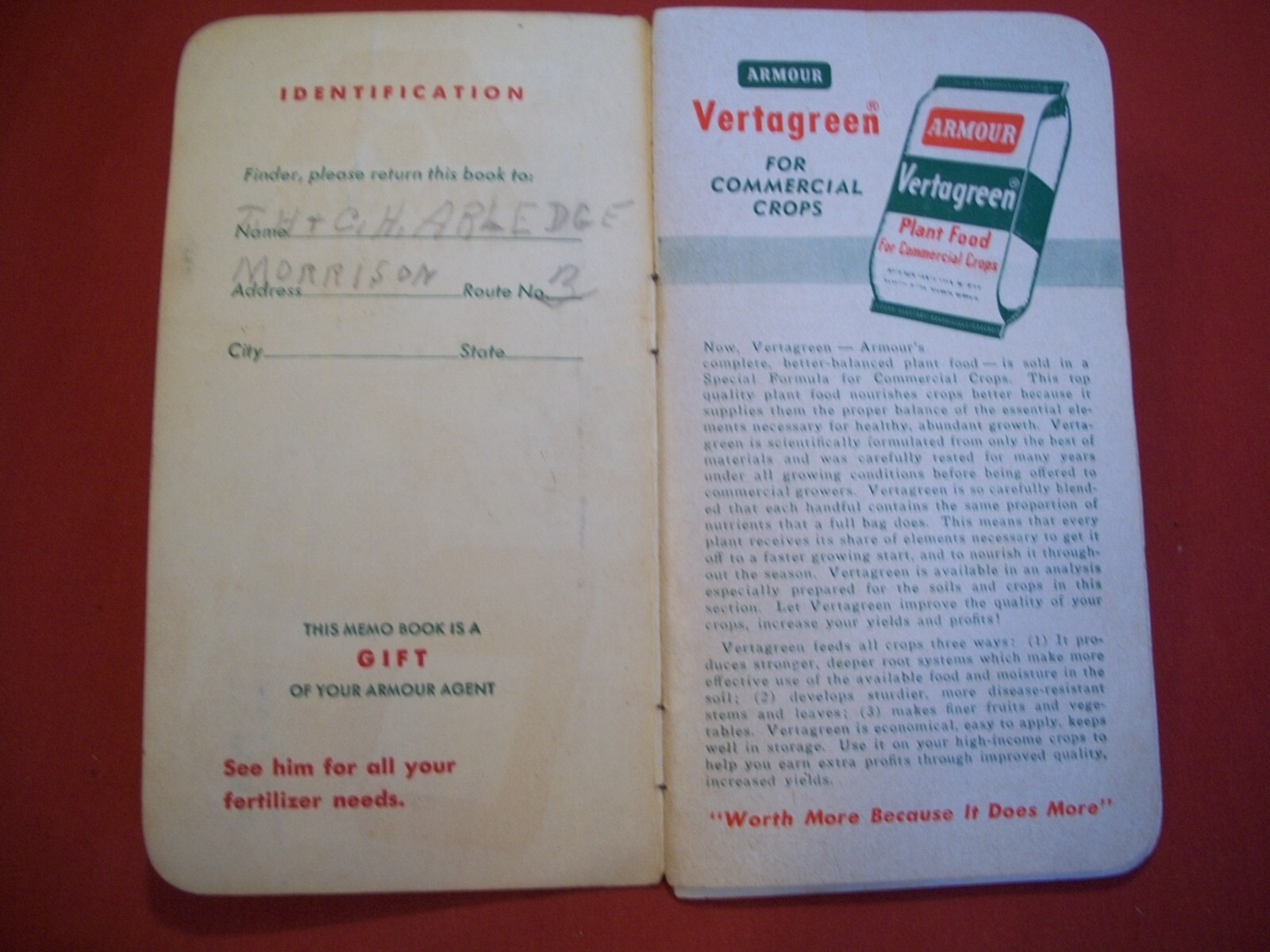1960-1961 Collectable Armour Fertilizers Memo Book