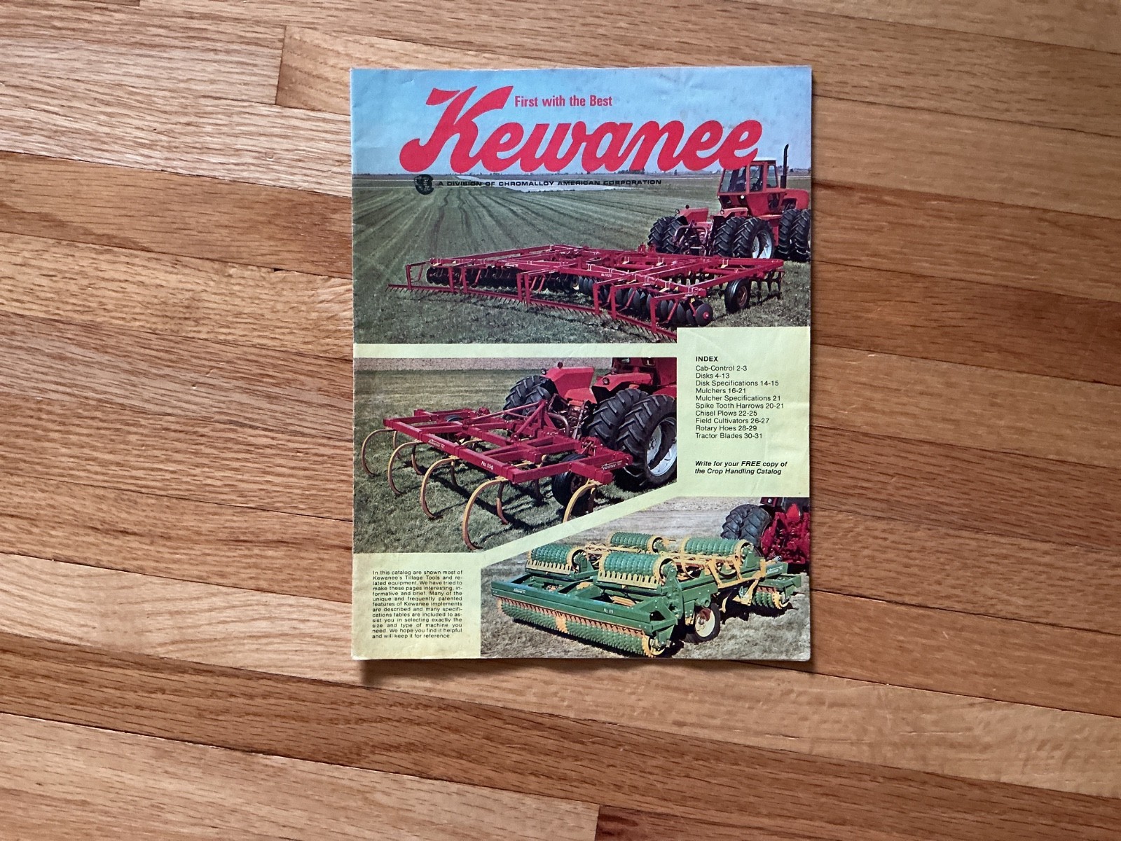 Kewanee Tillage Tools Catalog Brochure 1977 – Chromalloy American Corp.