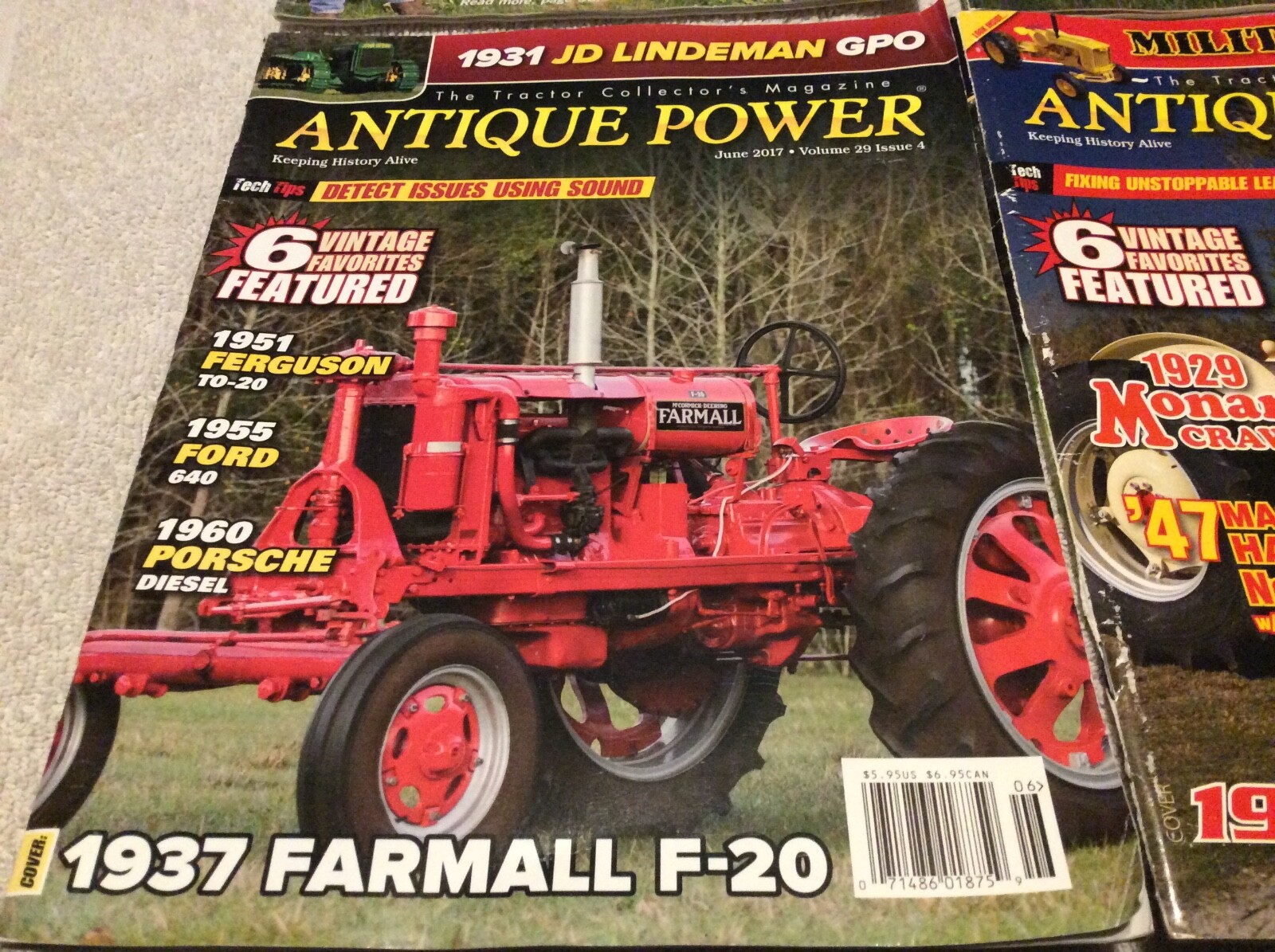 5 copies of Antique Power Magazine and 1 Farm Collector Magazine Tractor Collect