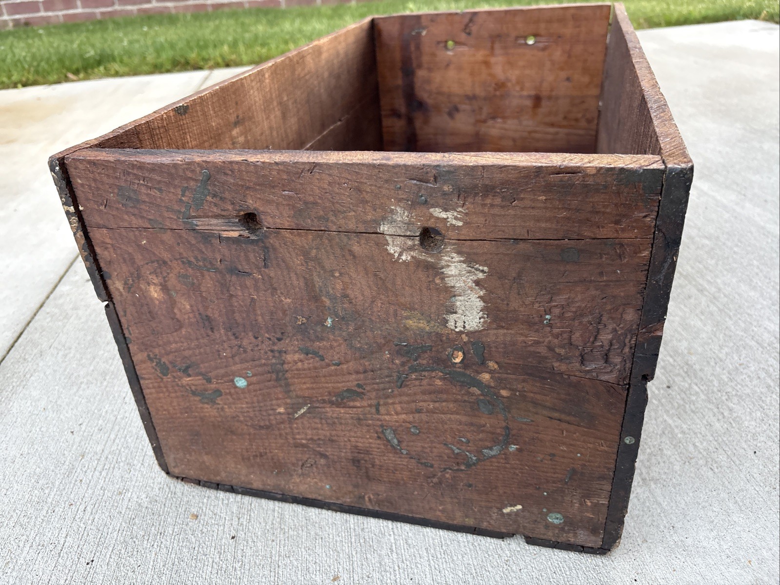 Antique Wooden Crate F. Mayer Boot & Shoe Co Milwaukee Wisconsin Wood Box