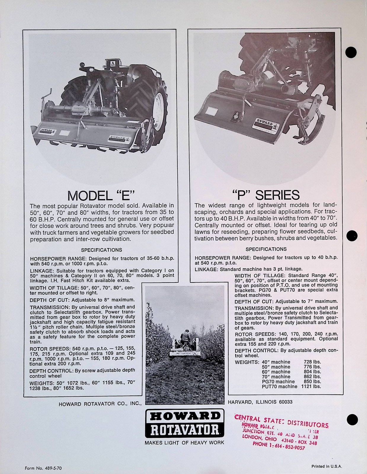 Vintage Farm Brochure Howard Rotavators For Nursery Landscaping Truck Farming