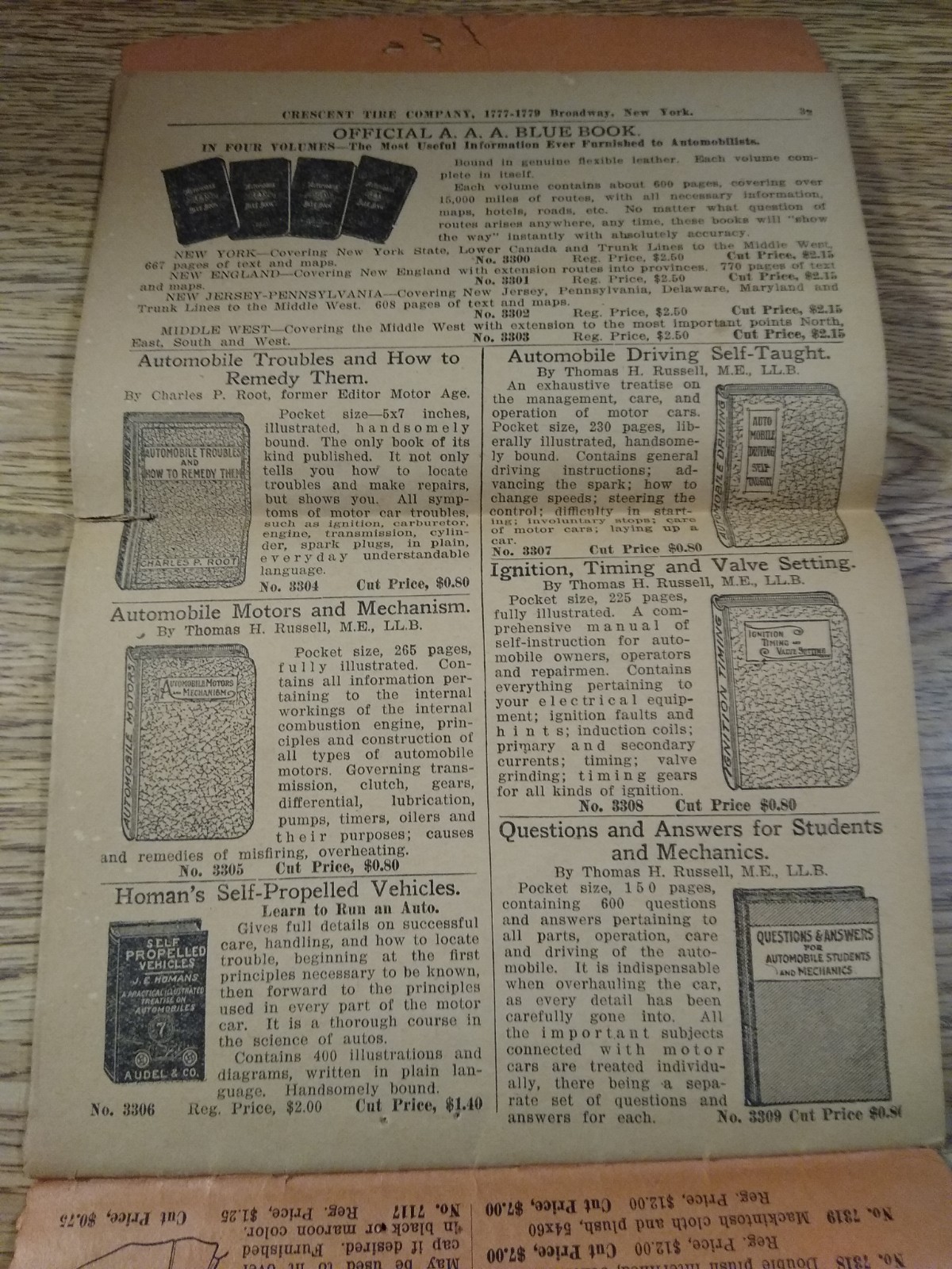 1912? Crescent Tire & Supplies Tires & Tubes Pricing Features Sales Mailer