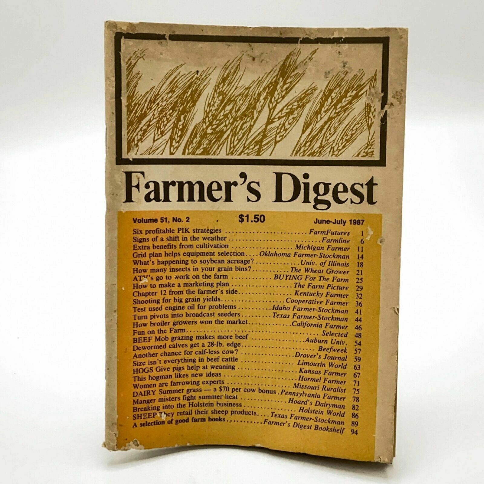 FARMER&rsquo;S DIGEST Magazine, Volume 51 Number 2, June-July 1987, Vintage