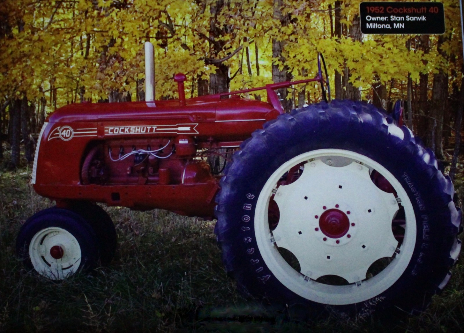 Cockshutt Tractor Vintage Picture Wall Art Country Farm Fall Trees Decor