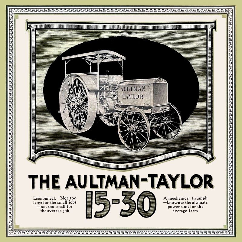 Aultman & Taylor 15-30 Tractor NEW Sign: 40&Prime; Dia. Square USA Steel XXL Size