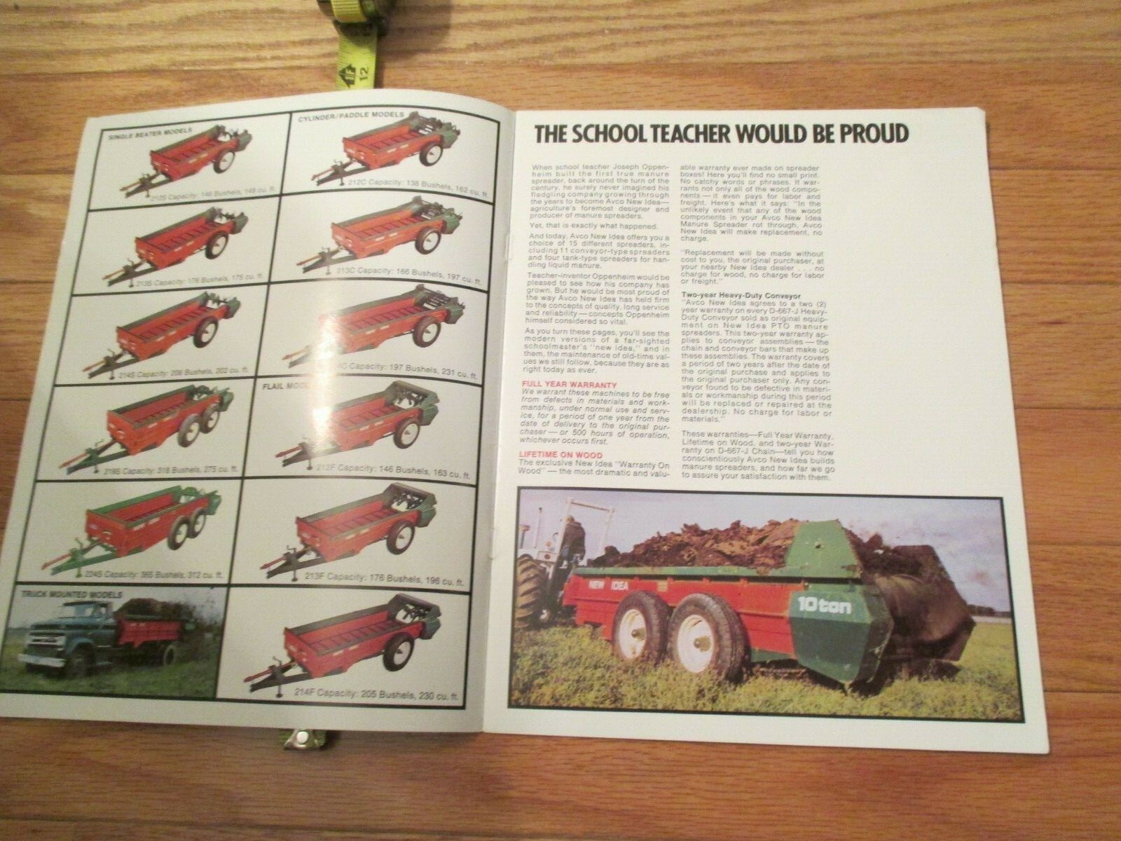 New Idea Farm Equipment Manure Spreaders Dealer sales brochure