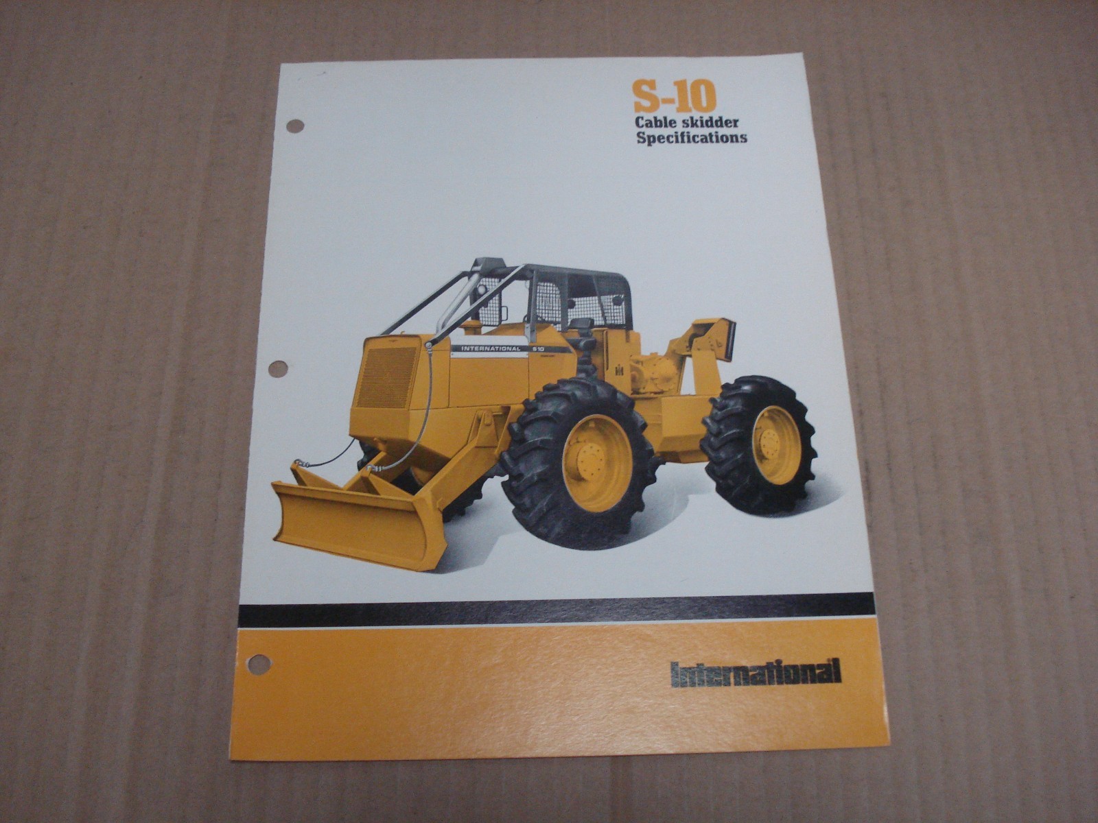 International S-10 Cable Skidder Specifications Brochure 1979
