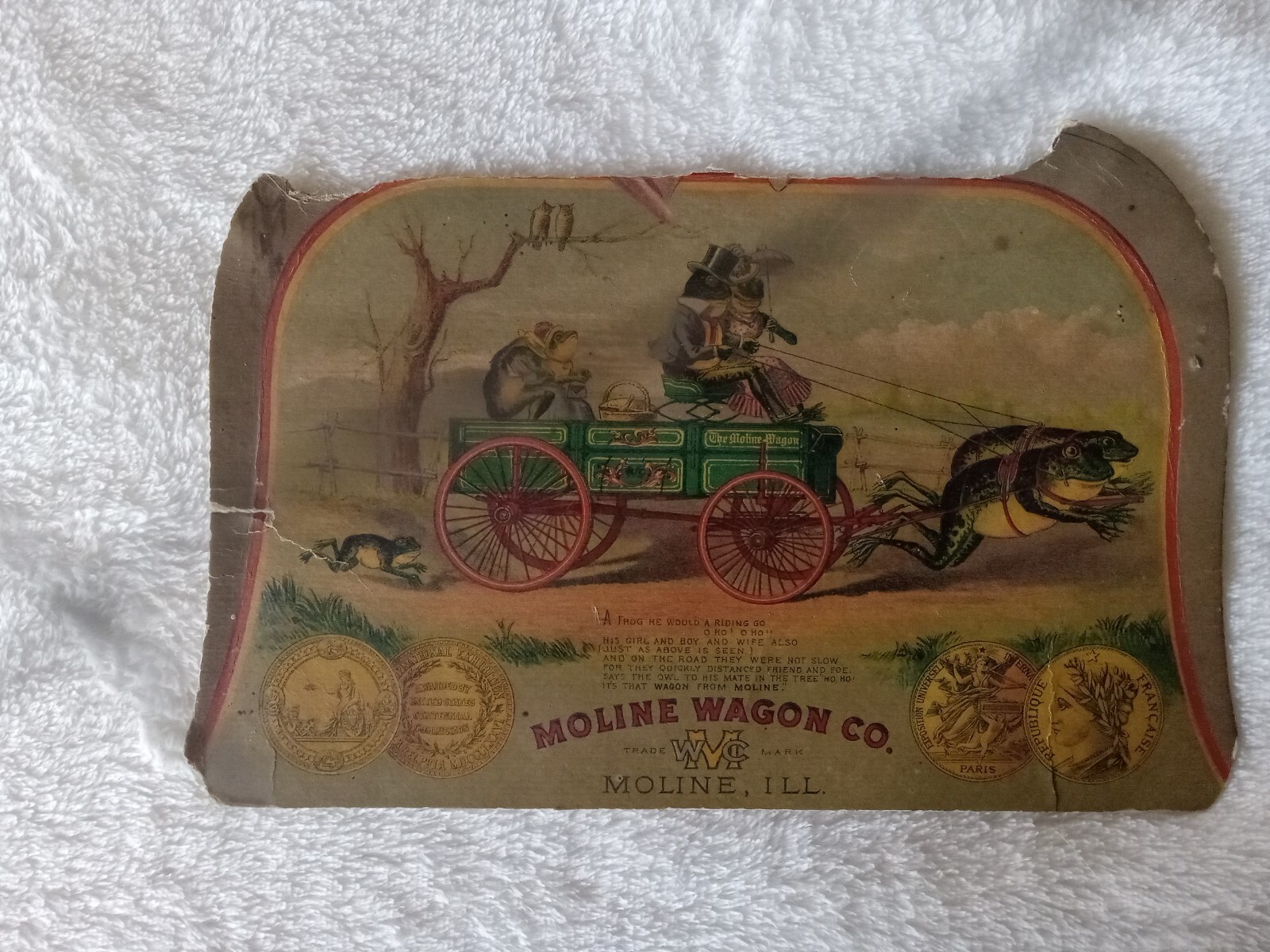 ORIGINAL Pre John Deere Moline Wagon Co. Advertisement 1880&rsquo;s Moline, Illinois