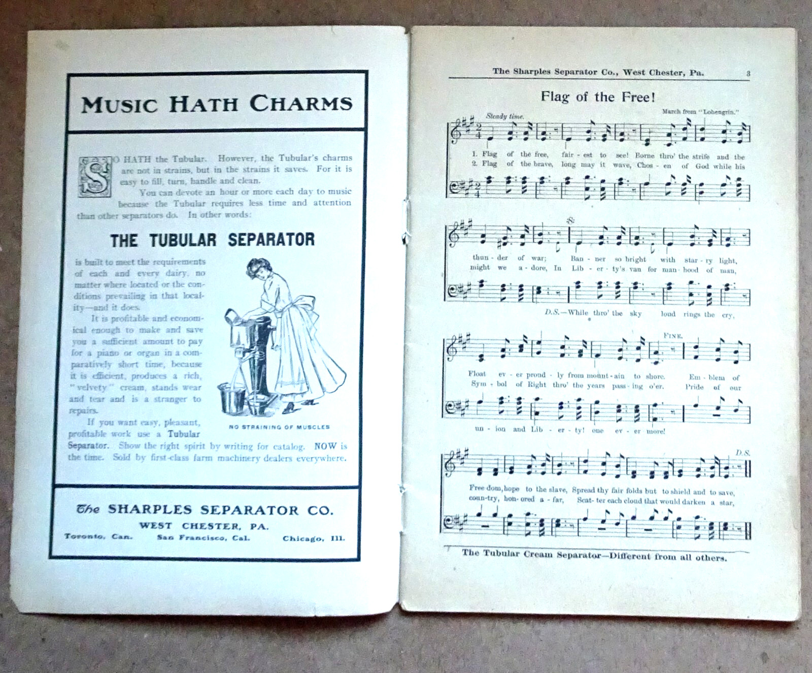 Choice Selection of Old Time Songs, c1900, Sharples Separator Co