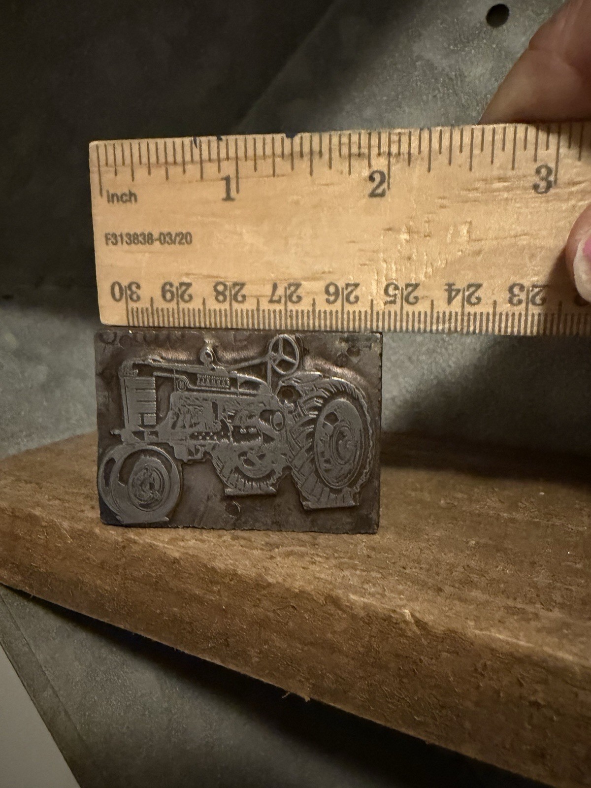 VINTAGE Typeset Printer Press Block Farmall Tractor Farming Ad Advertisement