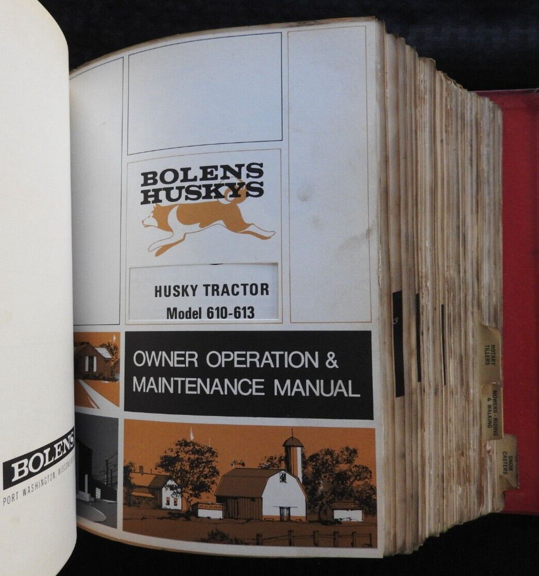 1961-72 Bolens Husky Lawn Tractor Dealer Master Operators Parts Manuals w/Prices