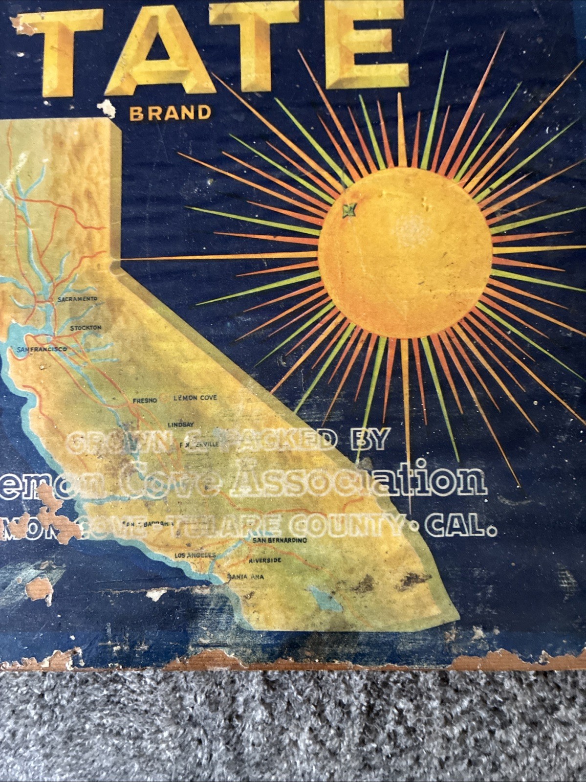 Vintage Wooden Box Ends With Sunkist Advertisement Repurposed For Displays
