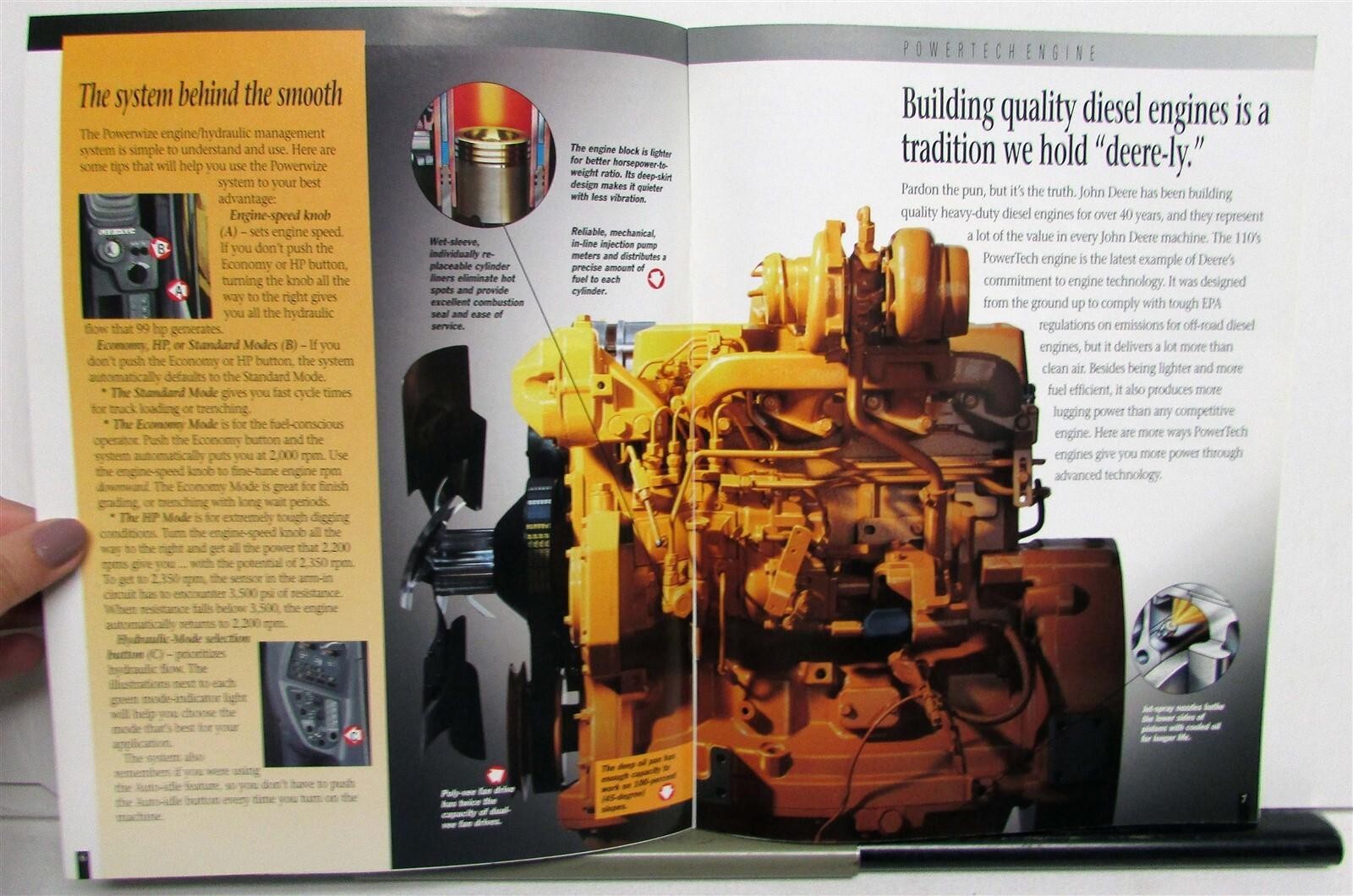 1999 John Deere 110 Excavator Specifications Construction Brochure