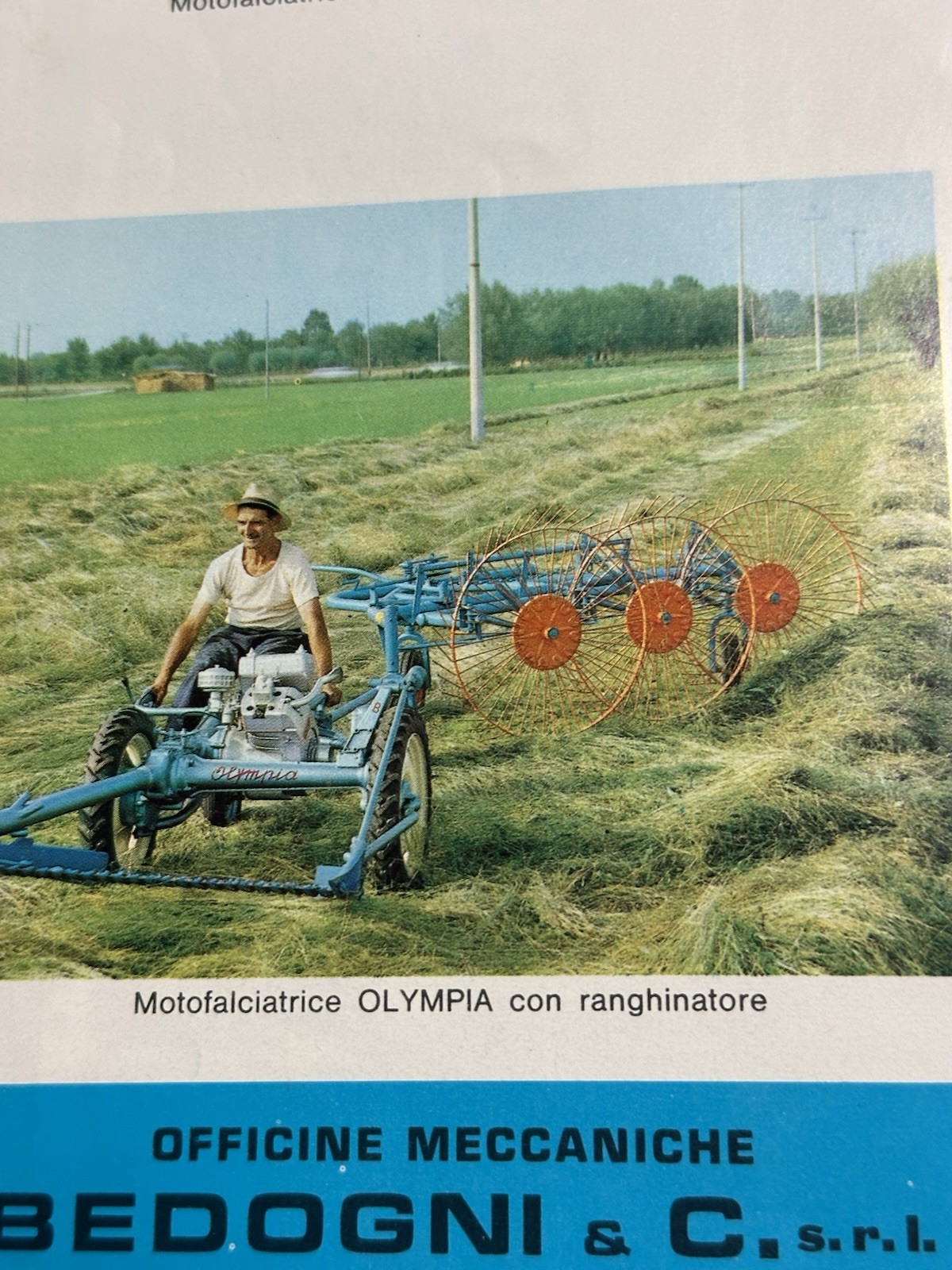Vintage Olympia Motofalciatrice Brochure Bedogni Italian Farm Machinery