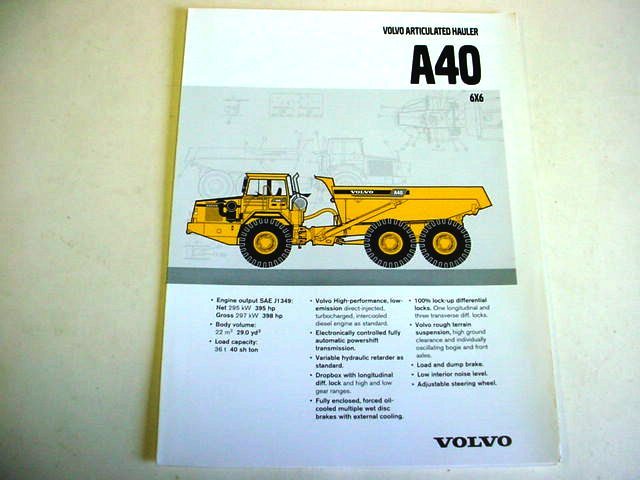 Volvo A40 Articulated Hauler 6×6 Truck Brochure