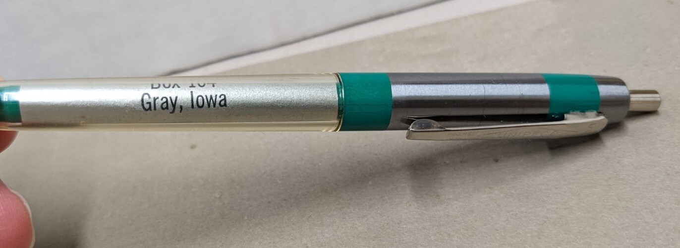 Vintage Gray Mill, Gray, Iowa Advertising Ink Pen The Best + Courteous Service