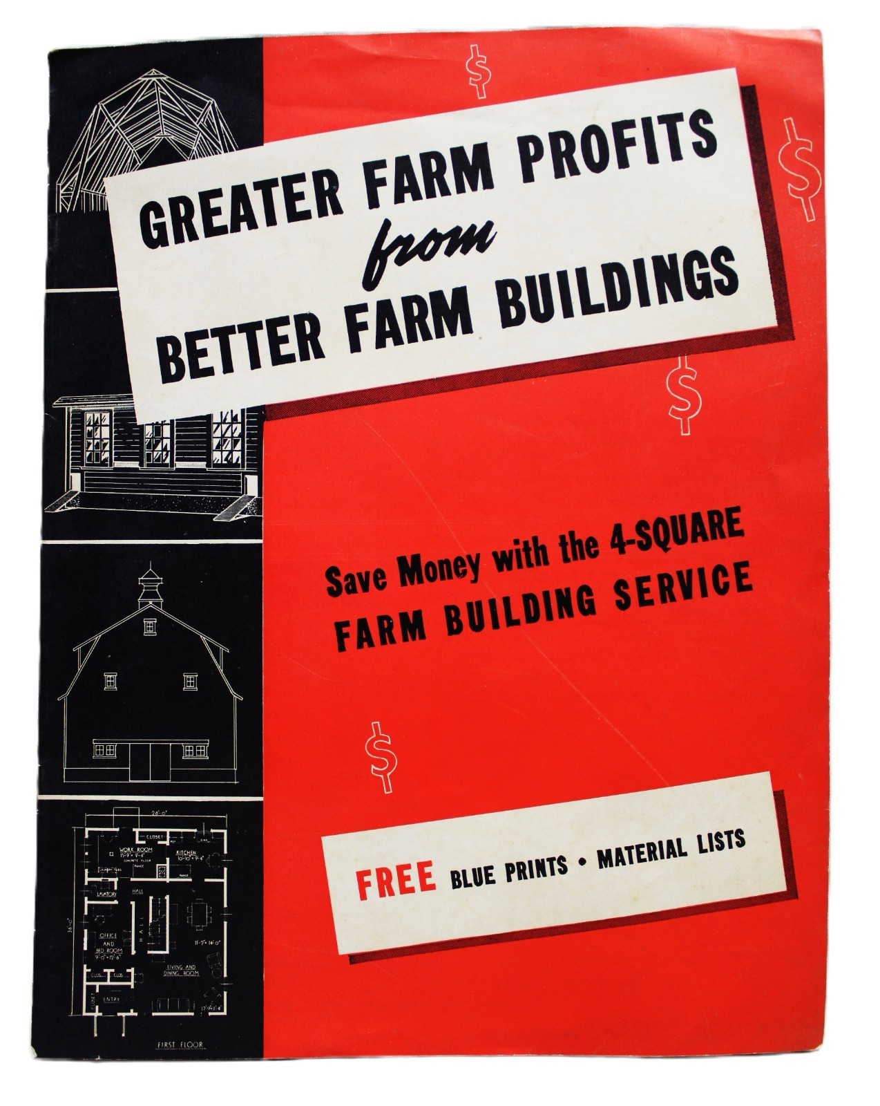 WEYERHHAEUSER LUMBER FARM BUILDINGS ADVERTISING SALES BROCHURE GUIDE 1930s