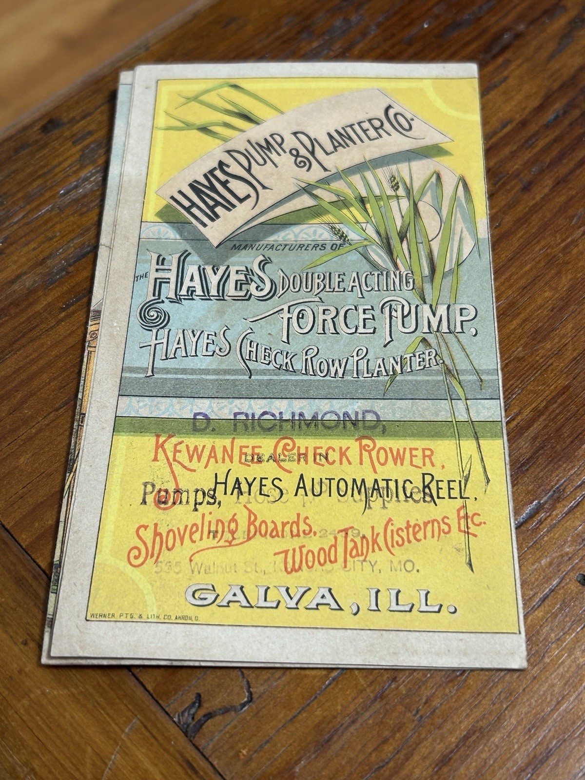 Kansas City Missouri E.K. Hayes Promotional Foldout Ad Pumps An Windmills