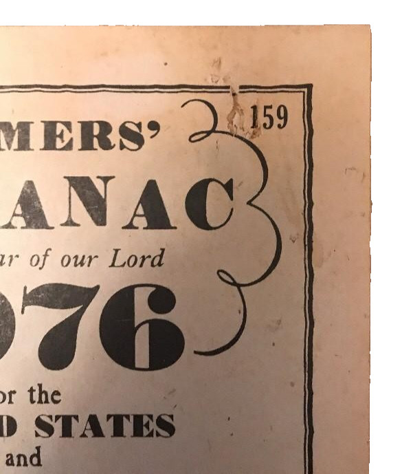 Farmers Almanac 1976 Sperry New Holland Advertising Dealer Ray Geiger 1975 JK1