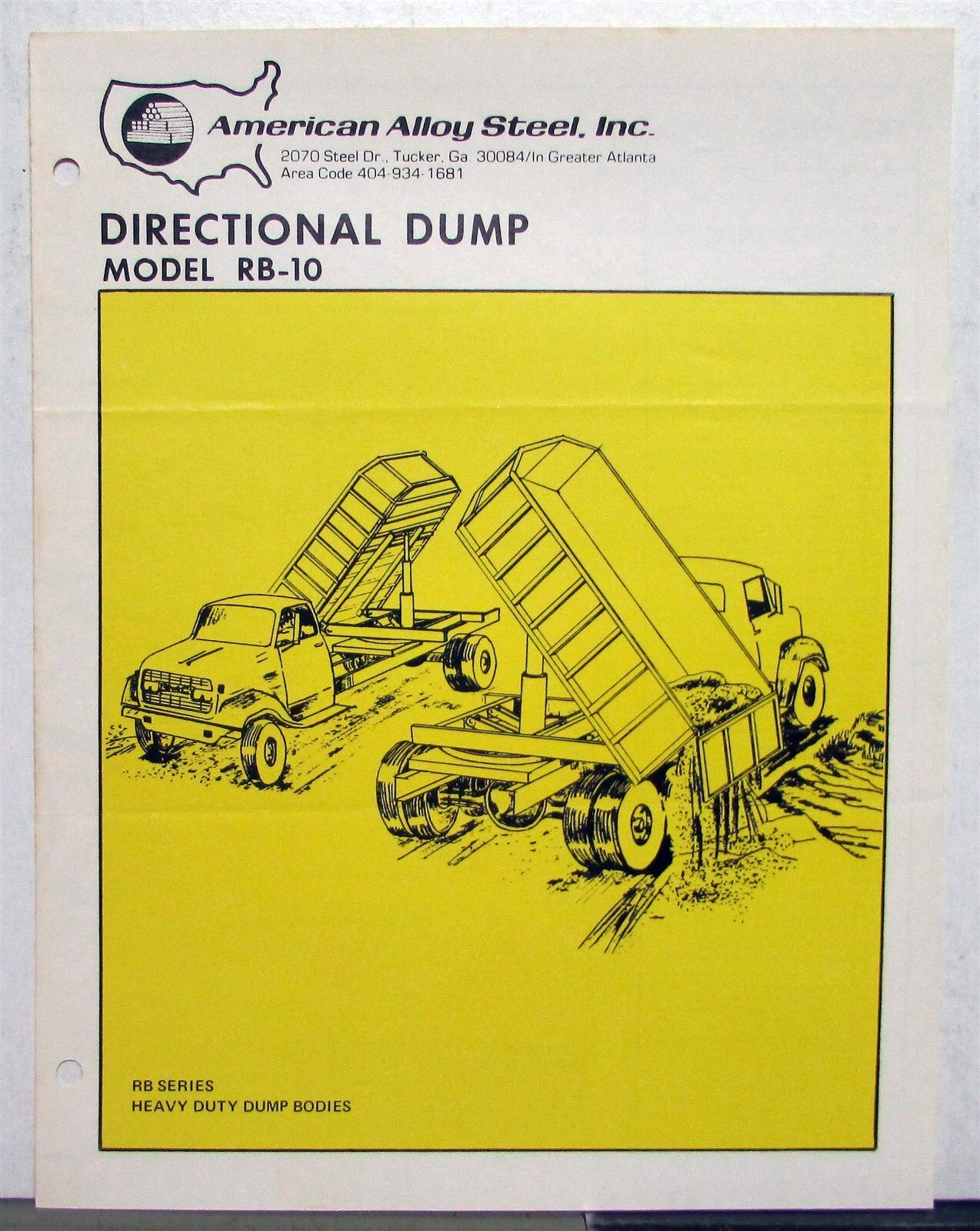 Vintage American Alloy Steel Inc Directional Dump RB-10 HD Construction Folder