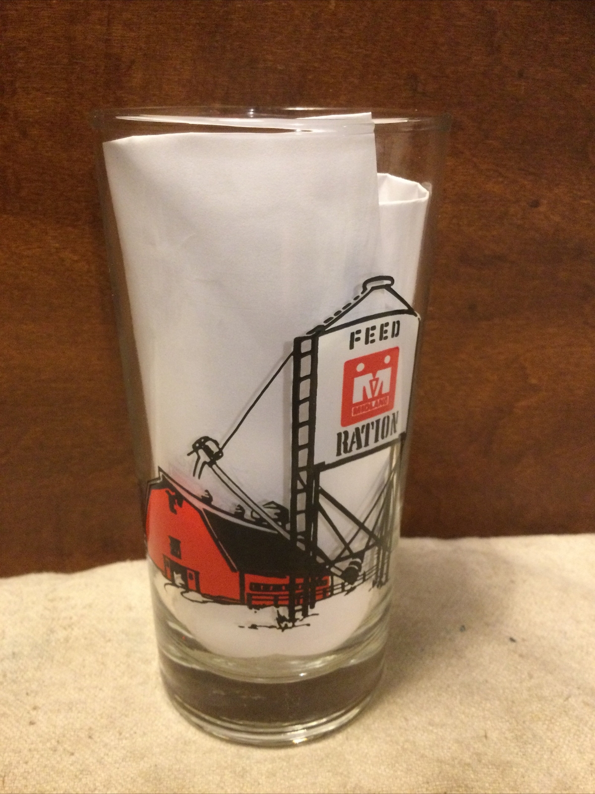 Vintage “Midland Coop” – “Drink More Milk” Advertising Drinking Glass Tumbler