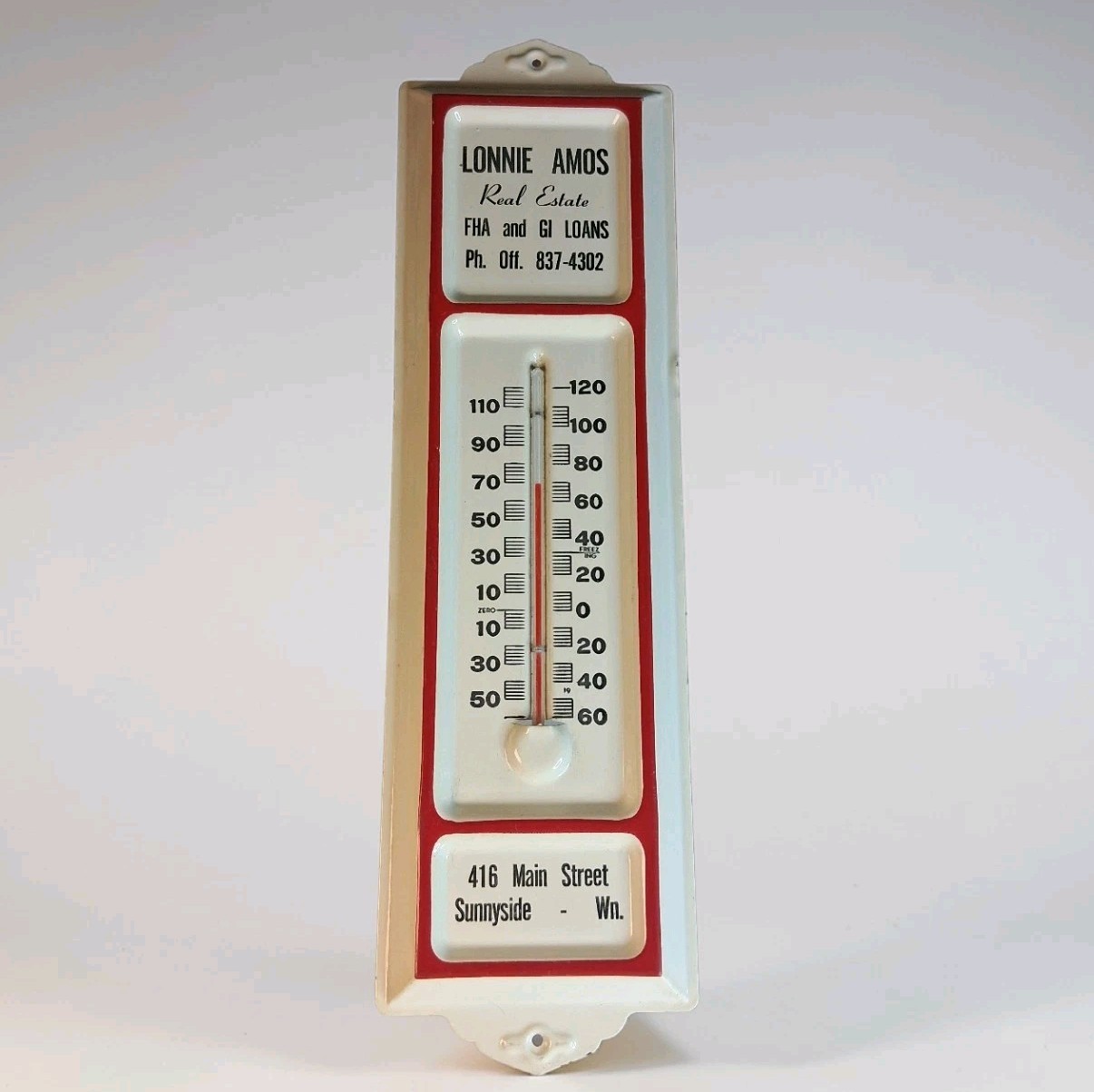 Vintage Advertising Thermometer, Sunnyside Wa.