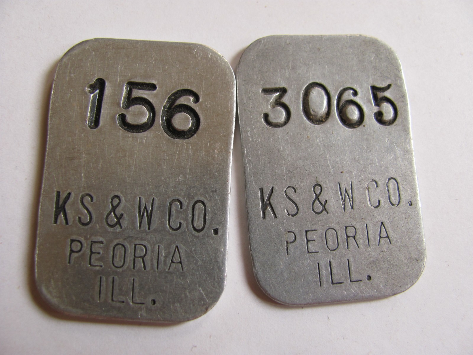 VTG KEYSTONE WIRE PEORIA IL 2 # TAG KEY CHAIN PENCIL GROUP