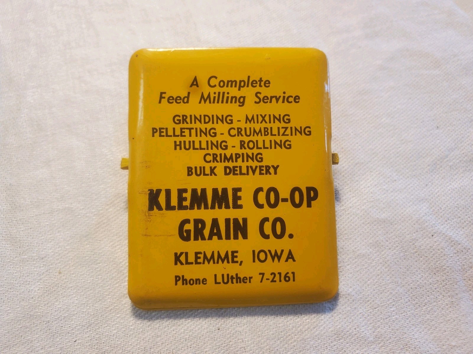 Yellow Metal Paper Clip Klemme Cooperative Grain Iowa Feed Milling Service