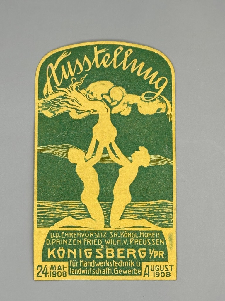 1908 KRONIGSBERG Germany FARM EXPO Agricultural Advertising POSTER STAMP