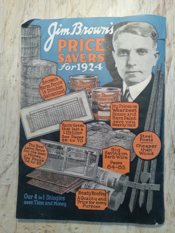 1924 Jim Brown&rsquo;s Bargain Book of Fencing Gates Steel Posts Barb Wire Roofing