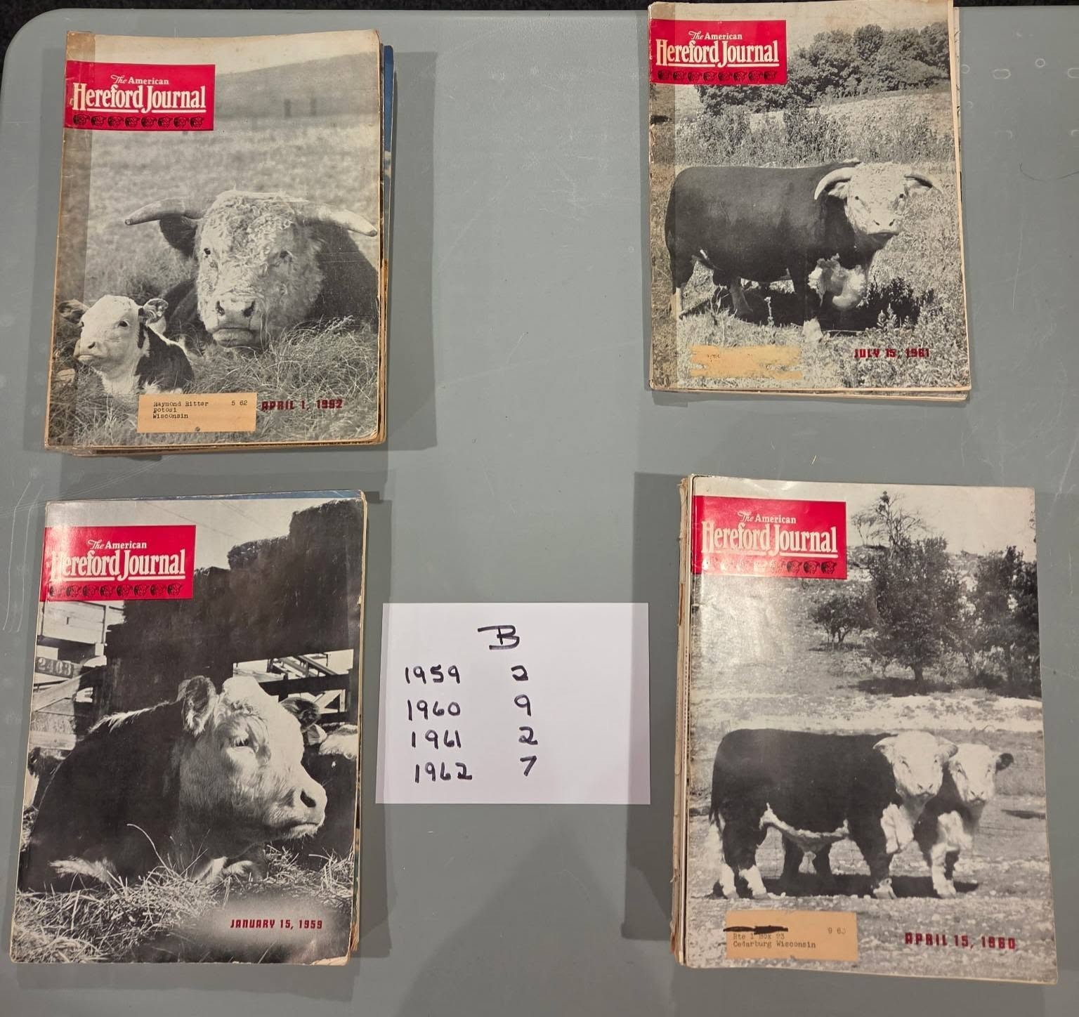 VINTAGE HEREFORD JOURNALS 1950-2001