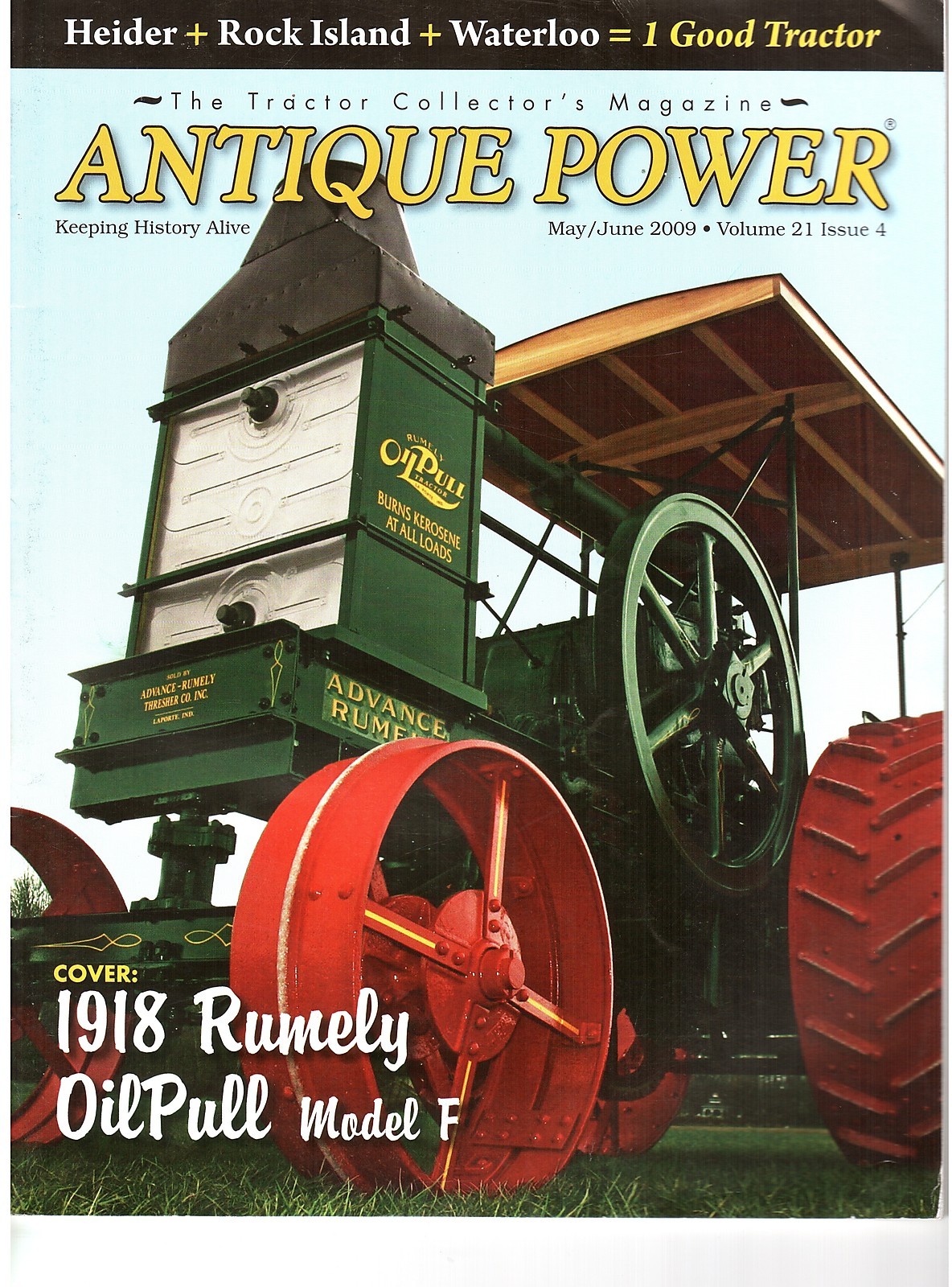 Rumely OilPull Model F, Heider & Rock Island tractors, CASE 150, Ford NAA Golden