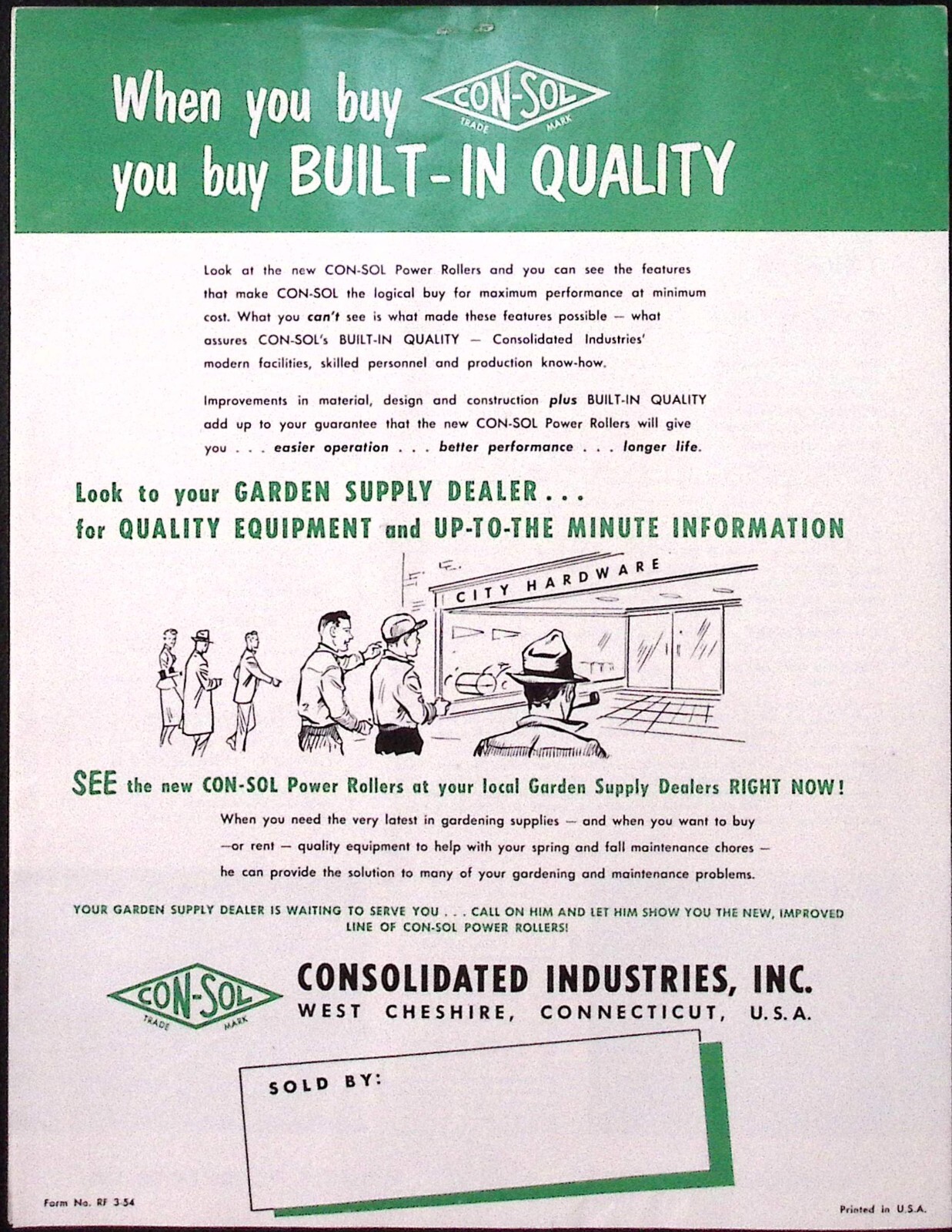 1954 Con-Sol Power Rollers Brochure Consolidated Industries Inc West Cheshire CT