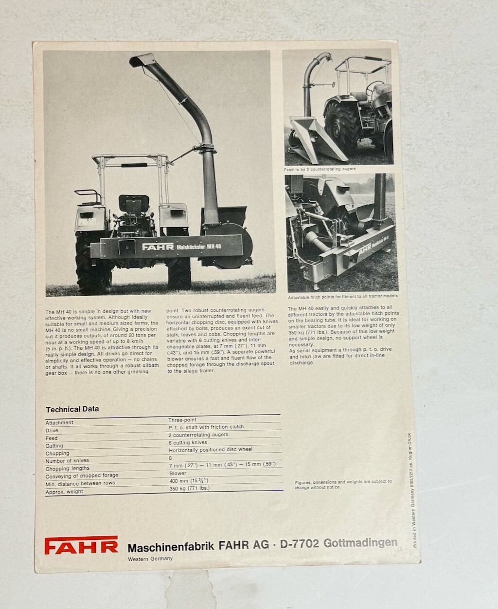Single Sheet FAHR Brochure