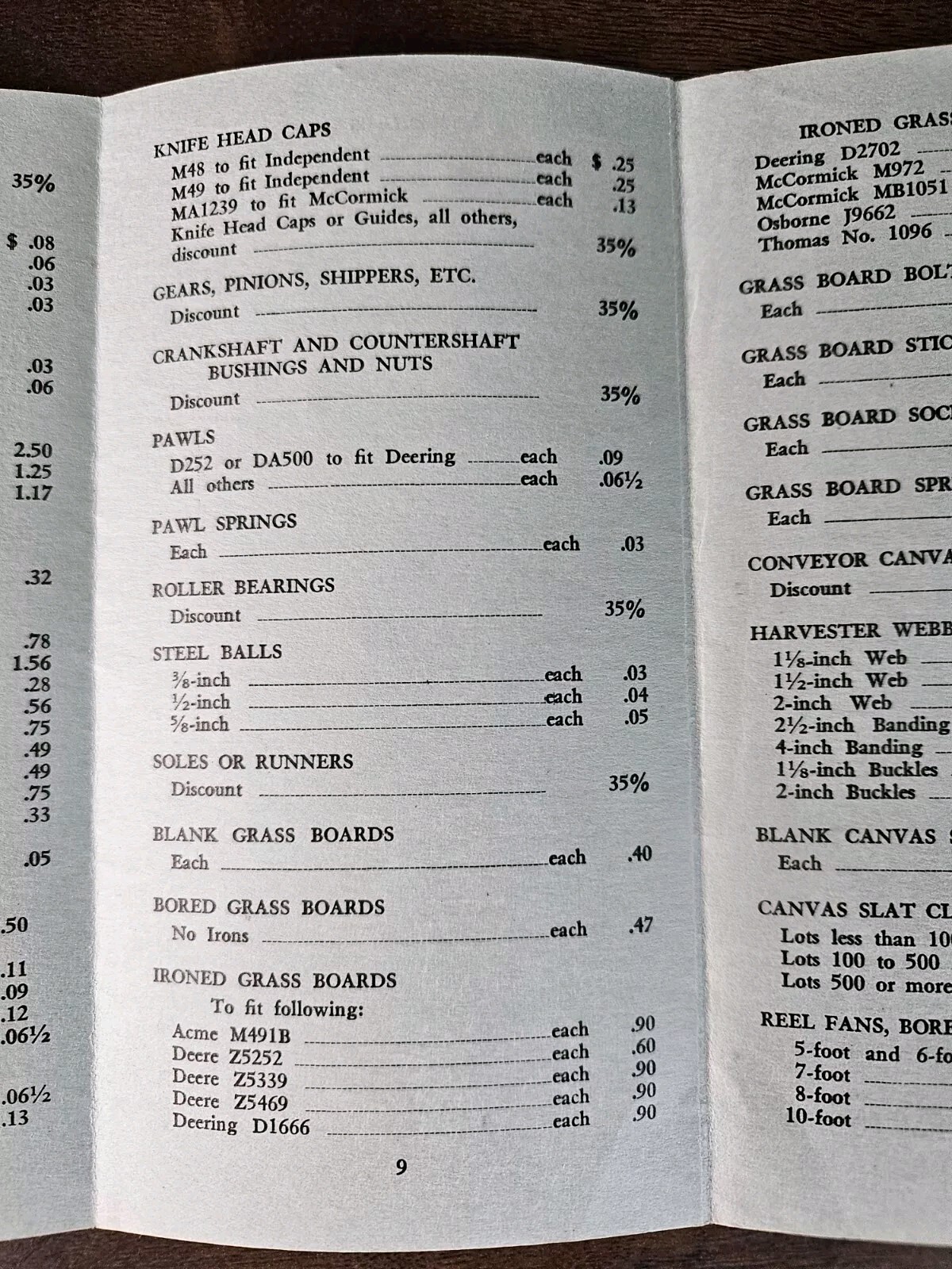 Antique 1934 Dealers Price List Brochure Beck Supply Company Columbus Ohio
