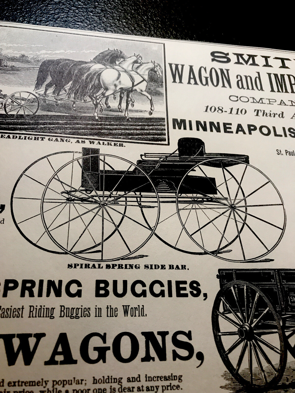 1889 Smith Wagon & Implement Farm Advertising – Minneapolis – Minnesota
