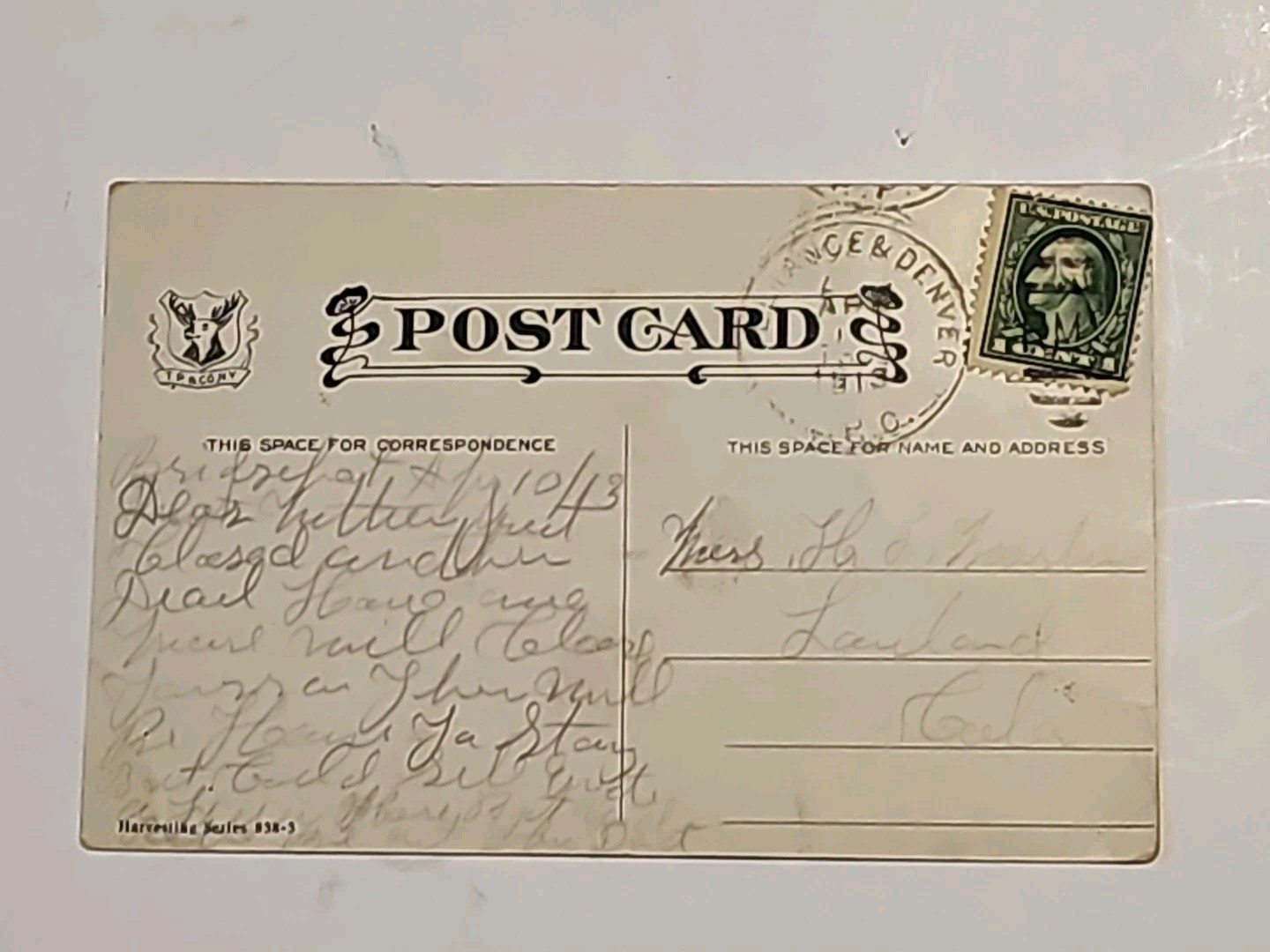 Vintage A Steam Plow in Action Postcard Posted 1913