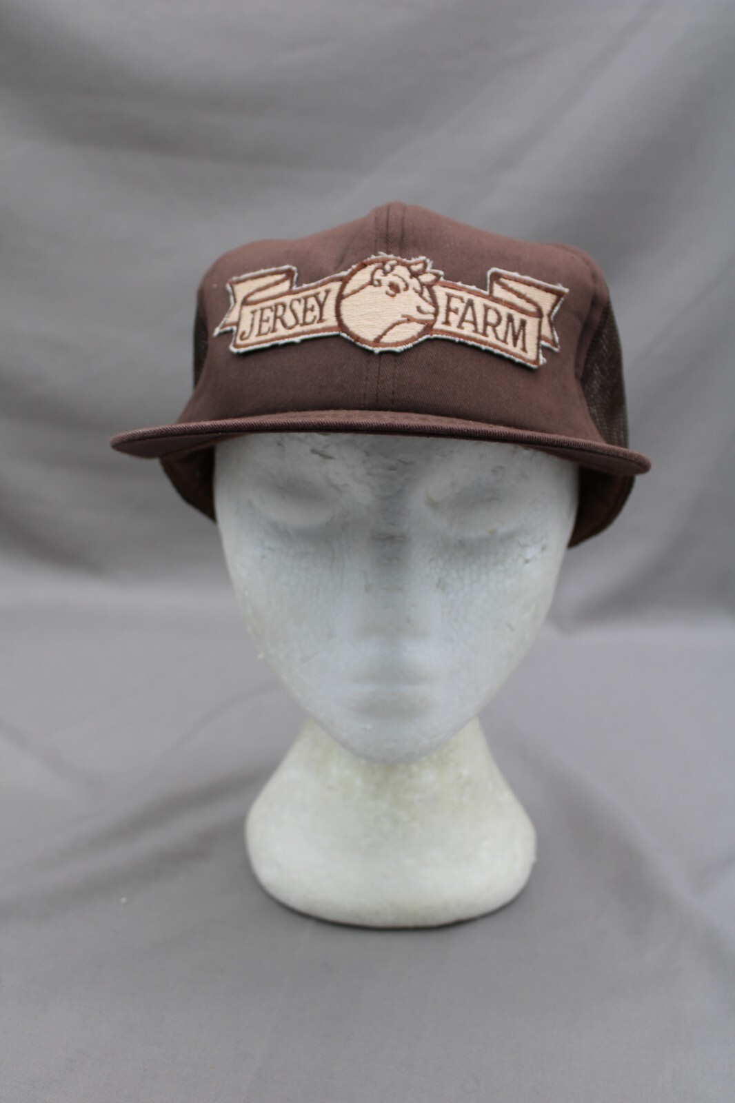 Vintage Trucker Hat – The Jersey Farm – Crested Cow Patch – Adult Snapback