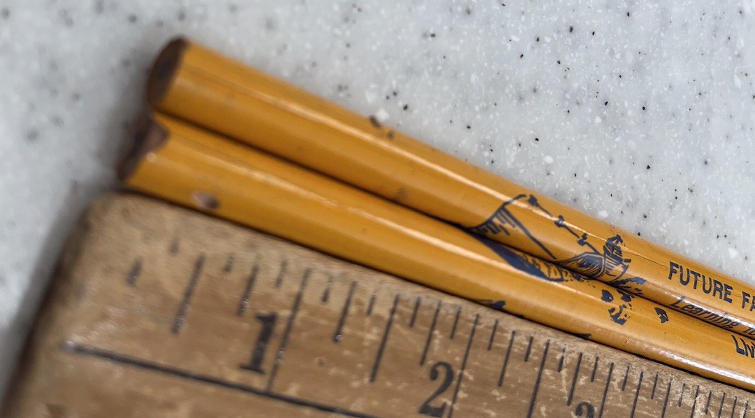 2 Future Farmers of America Vtg FFA Pencils Barn Silo Agriculture Unsharpened