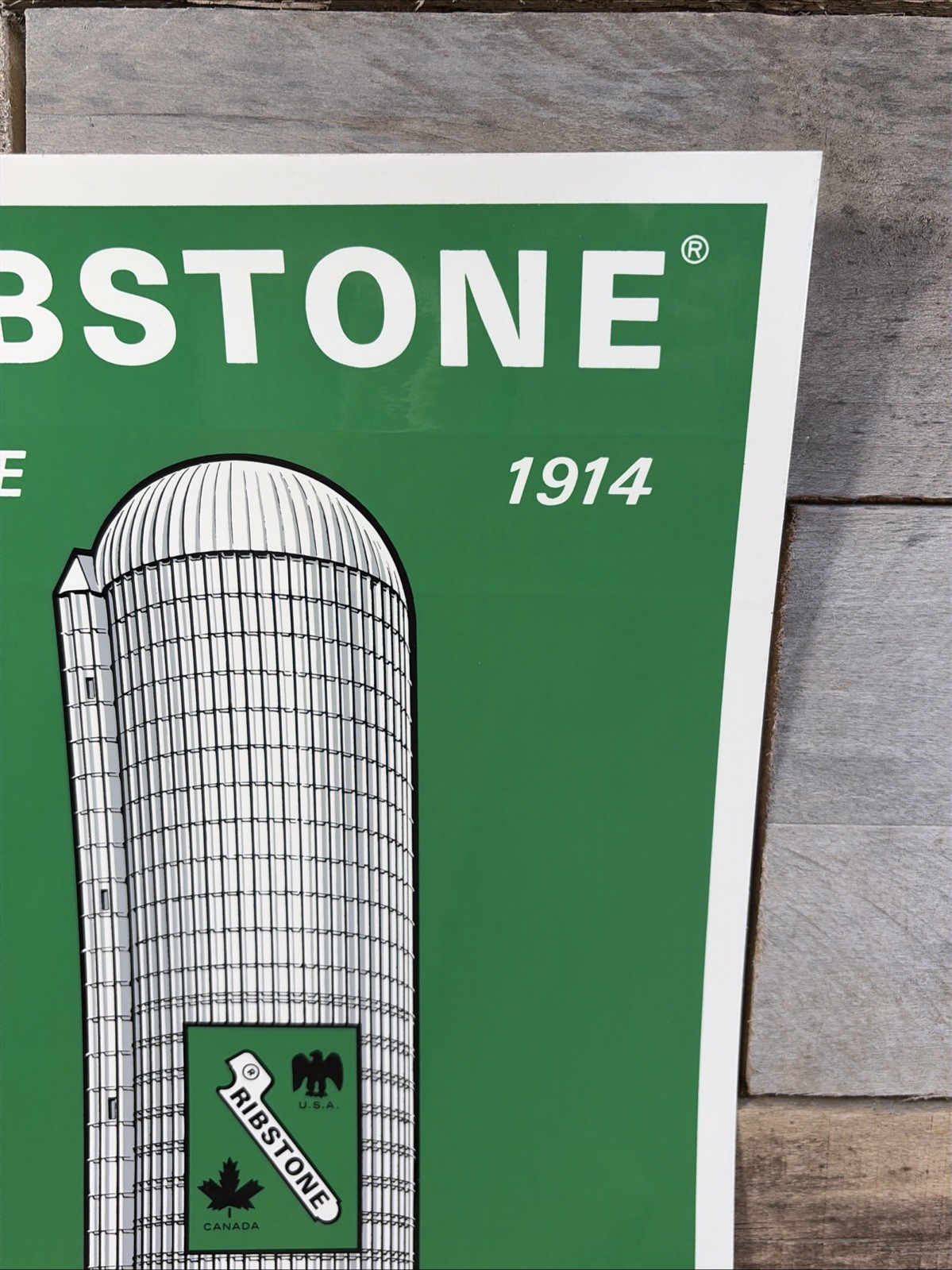 Vintage Ribstone Farm Silo Sticker Decal Since 1914 USA Canada NOS