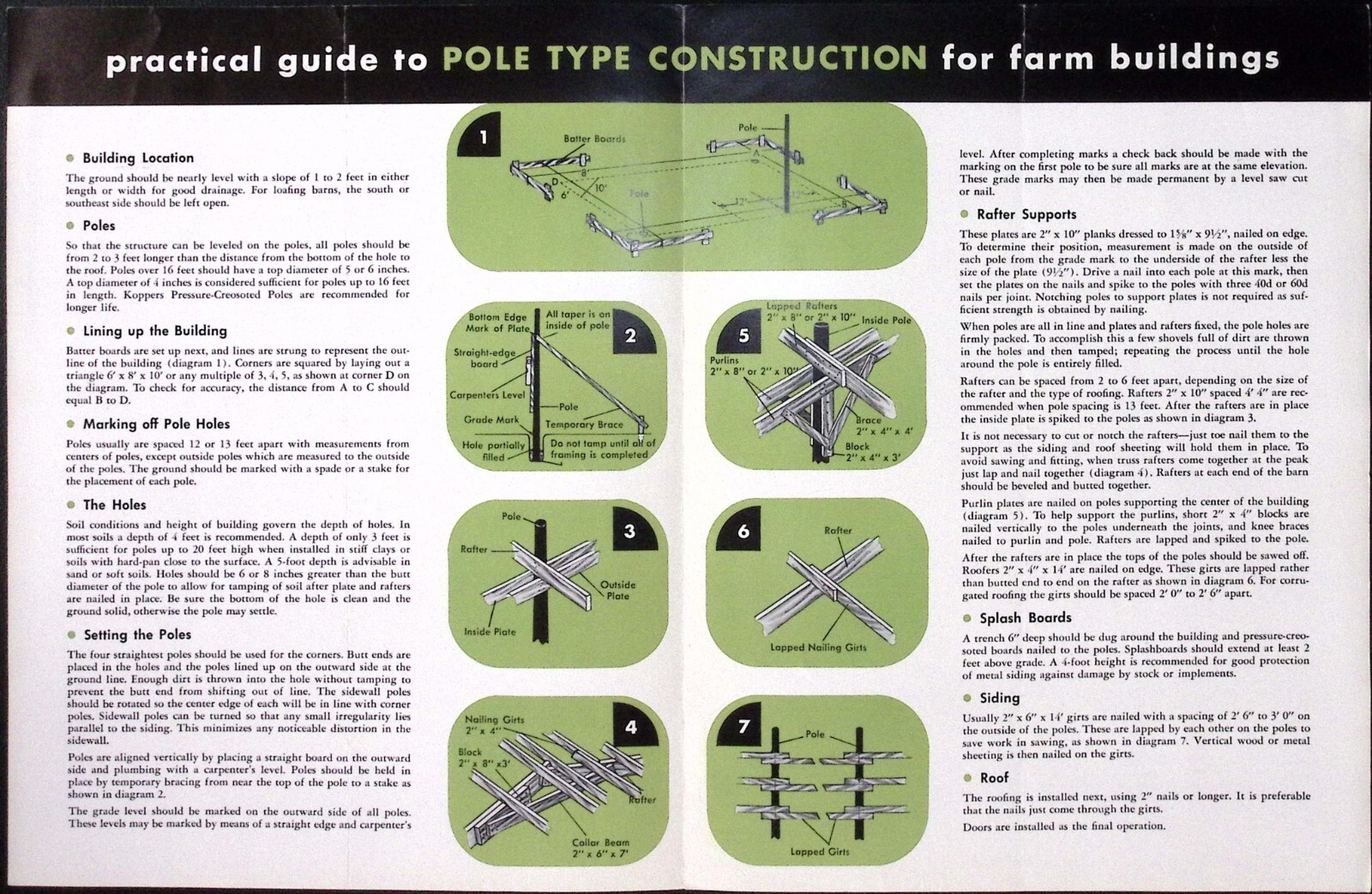 1953 Pole Type Farm Buildings Sales Brochure Koppers Co Pittsburgh PA