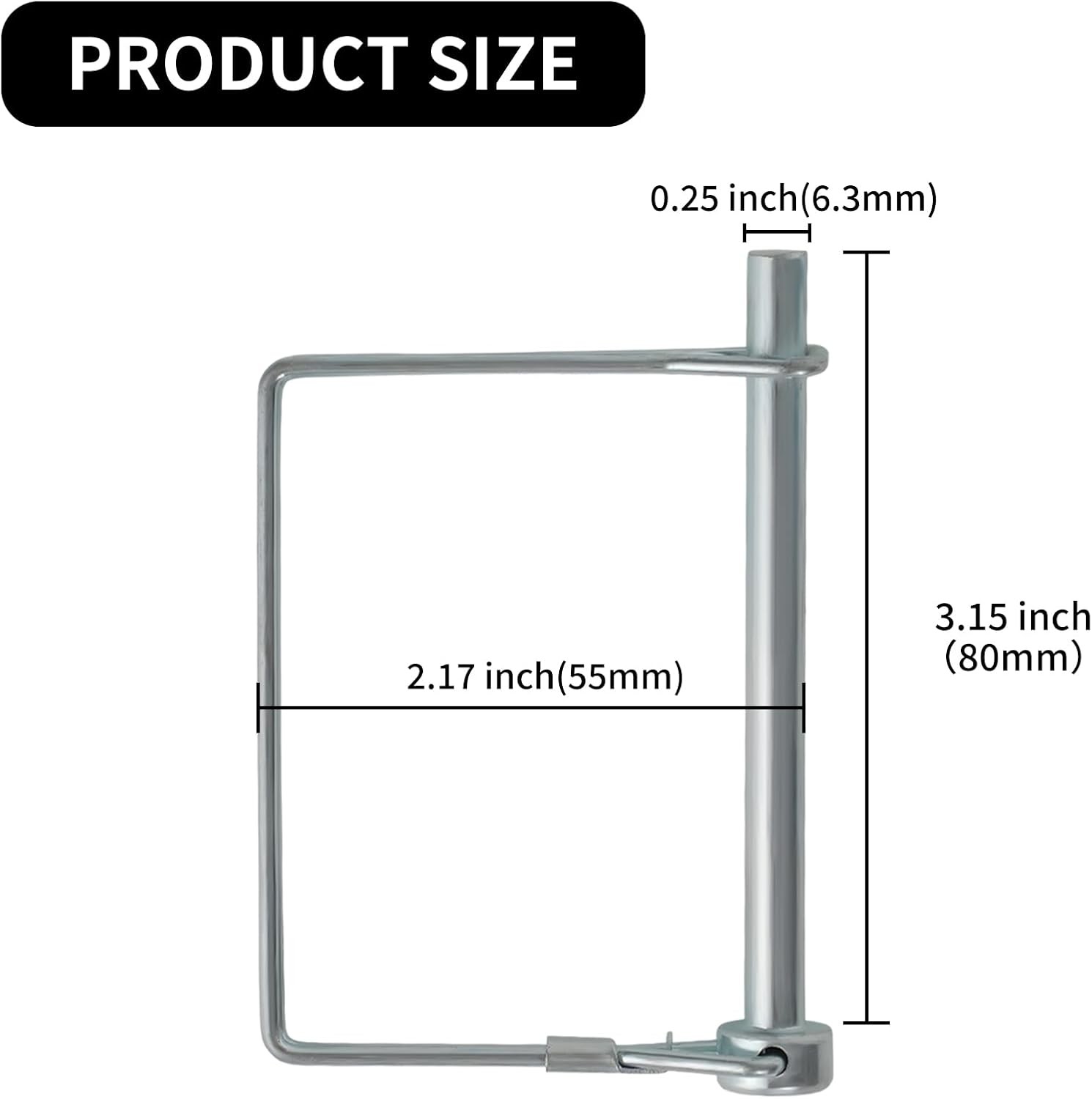 2 Pack Premium Safety Coupler Pin 1/4&Prime; x 3.15&Prime;(6.3mm x 80mm) High-Quality