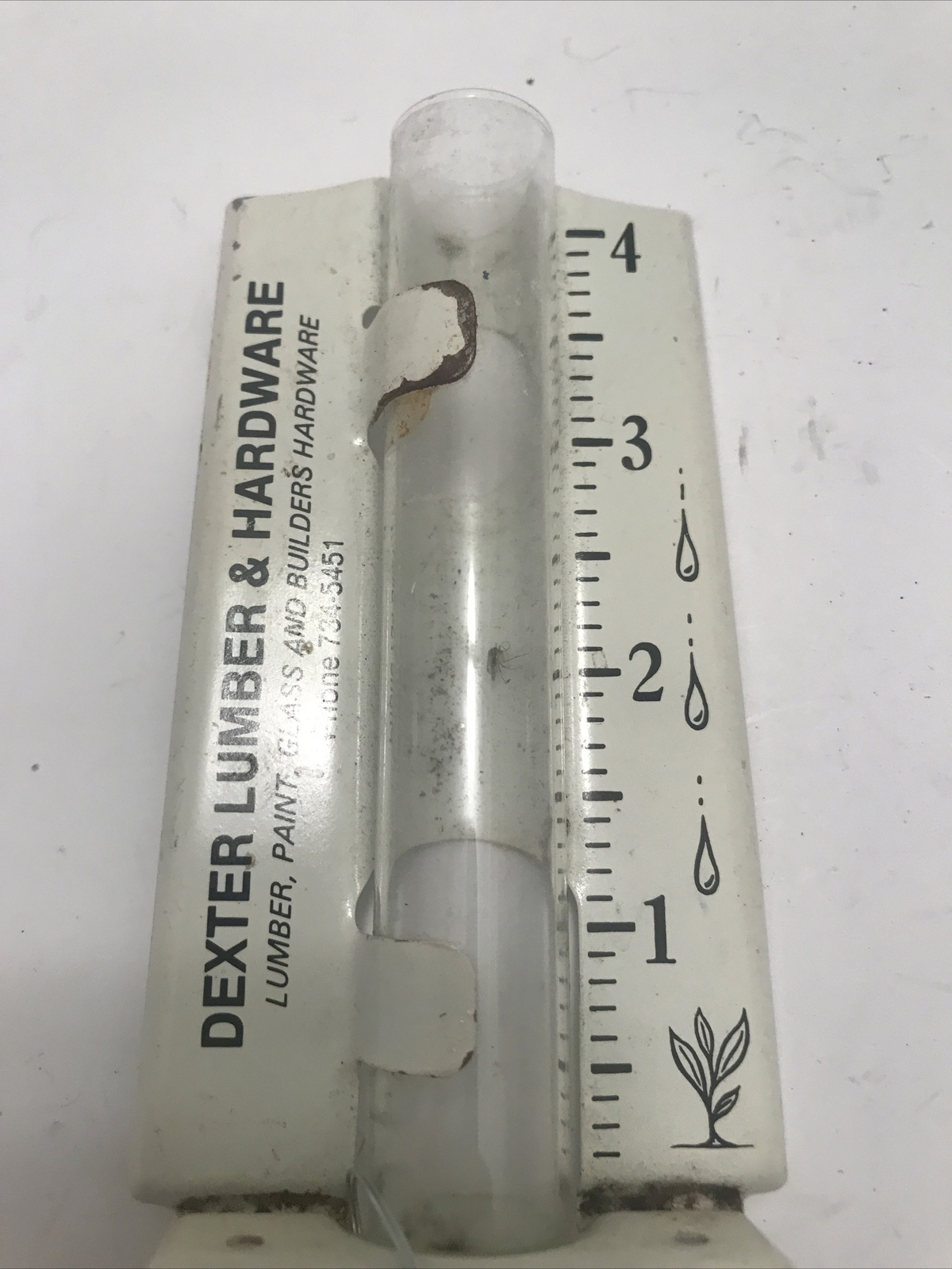 Vintage Advertising Rain Gauge, Dexter Lumber & Hardware, Used, Free Ship