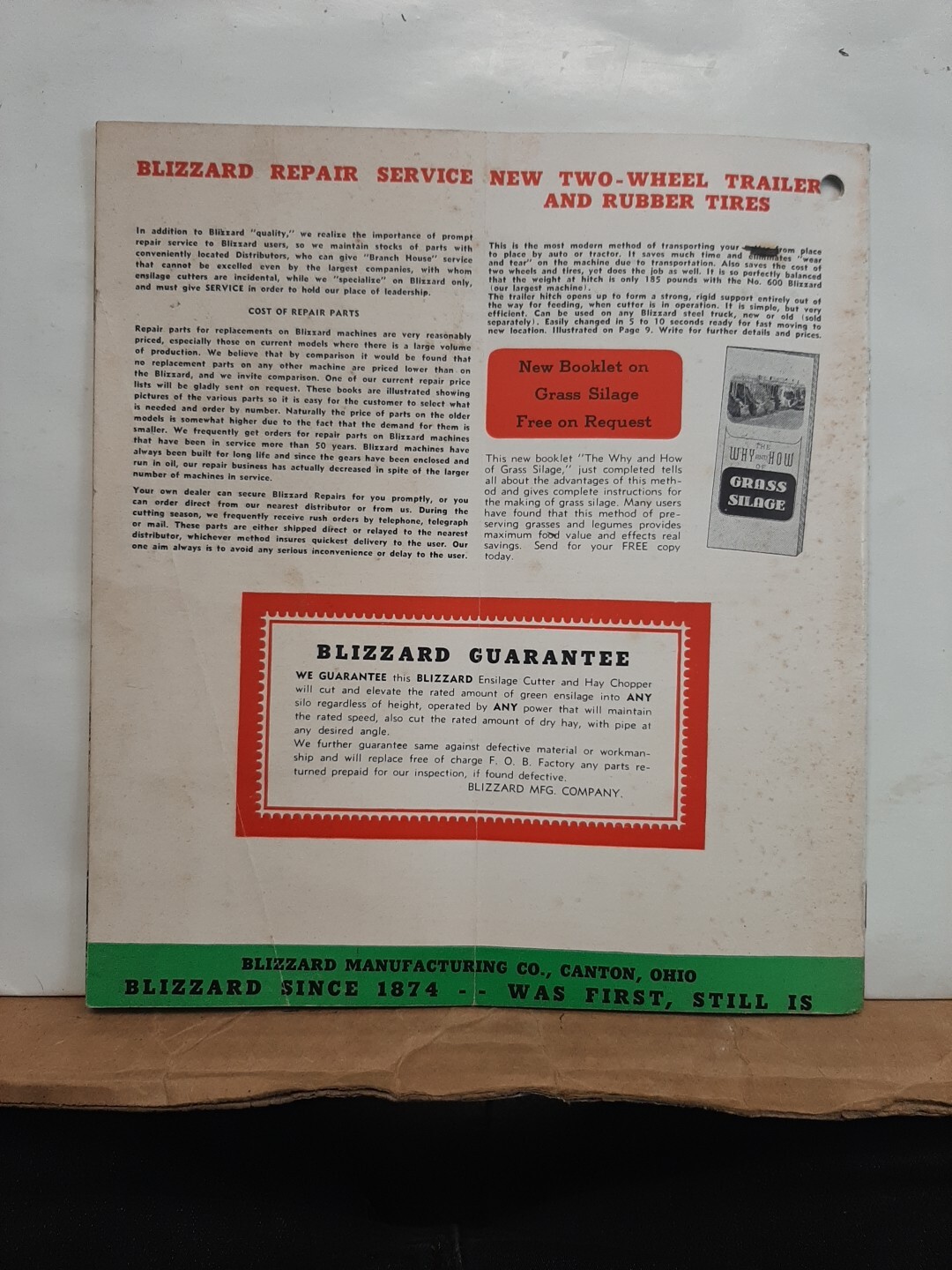 Blizzard Ensilage Cutter & Hay Chopper Brochure FCCA