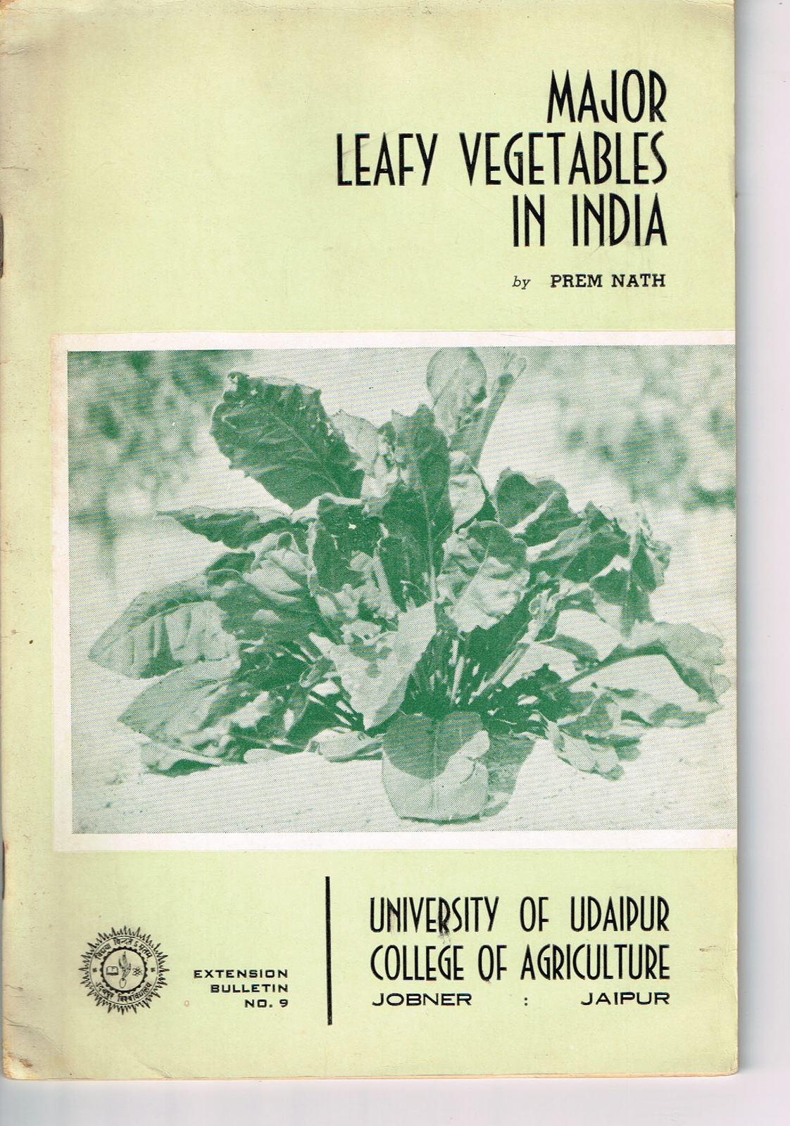 Vintage 1960s Farm Brochure India Extension Major Leafy Vegetables in India