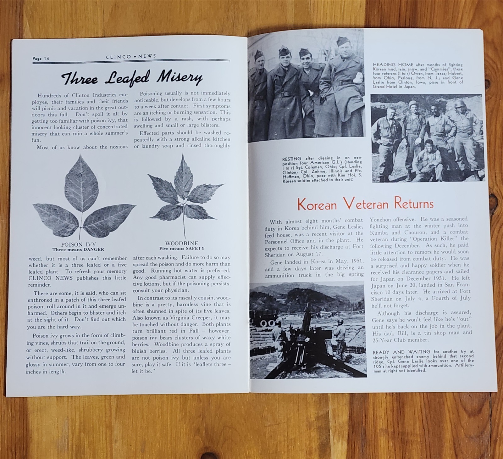 1952 CLINCO CLINTON INDUSTRIES NEWS BOOKLET KOREAN VETS RETURN GOLF CLINTON IOWA