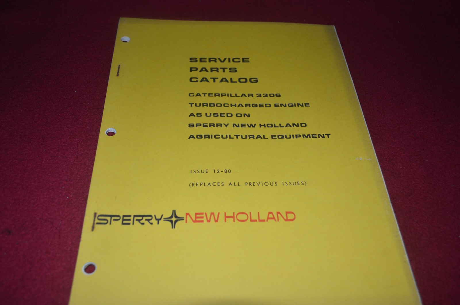 New Holland 3306 Turbo Caterpillar Diesel Engine Dealer&rsquo;s Parts Book DCPA6