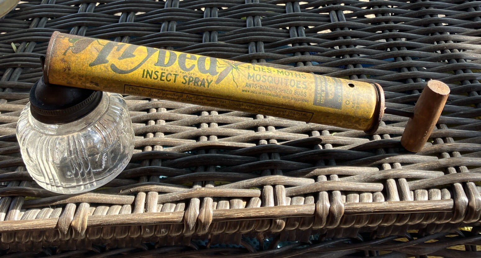 1940’s Flyded Insect Sprayer Embossed Glass Version