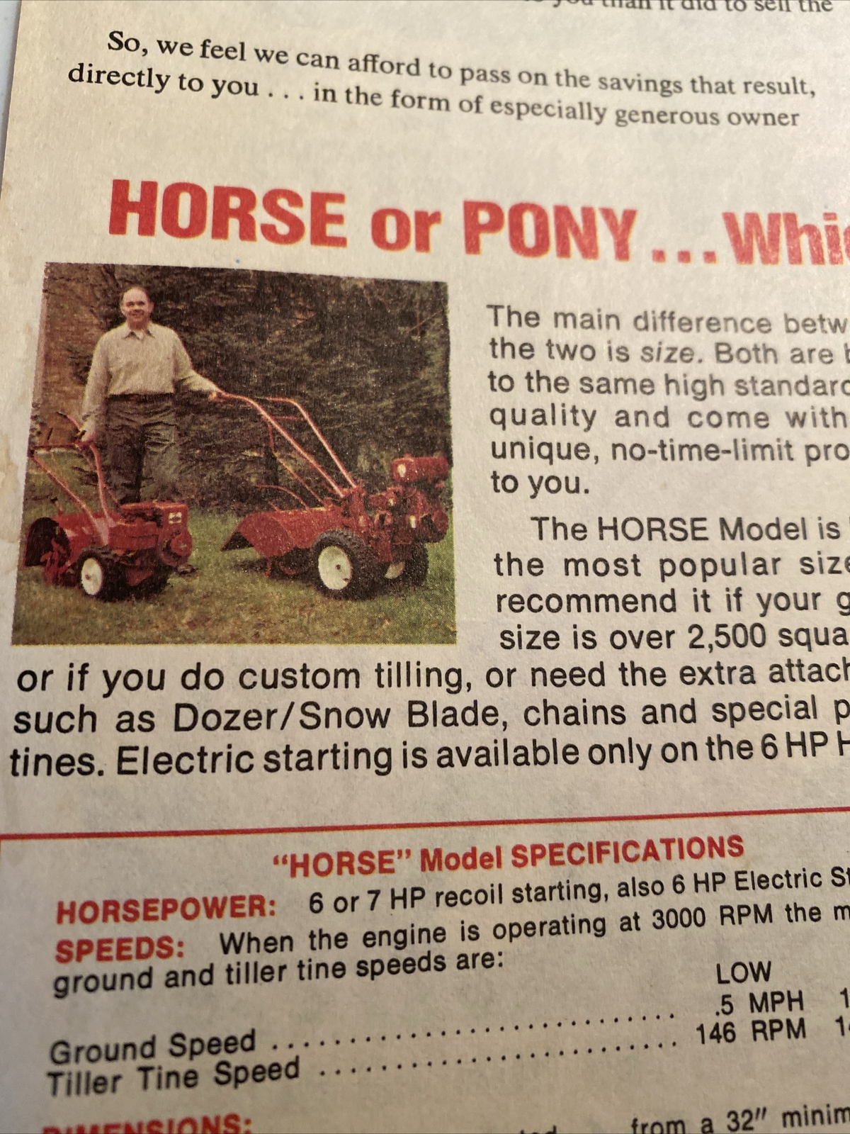 Troy-Bilt Roto Tiller & Attachments Advertisement Packet 1977 original, Letter,