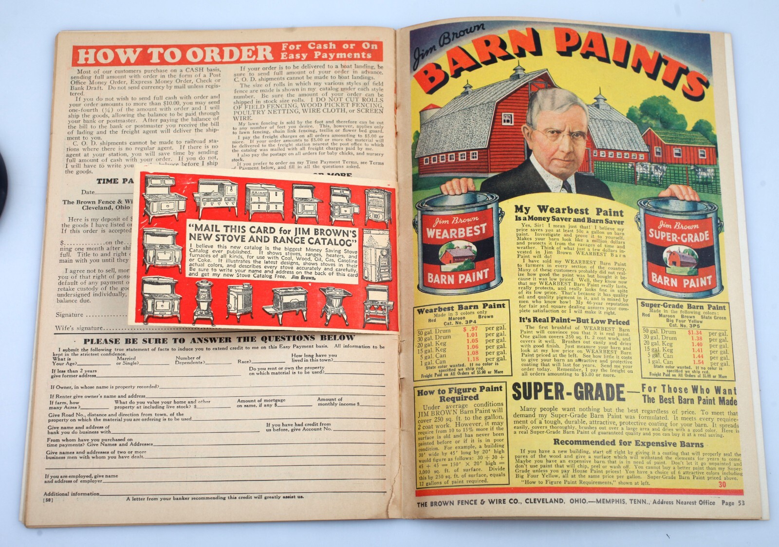 1930s Jim Brown&rsquo;s Fence & Wire Bargain Book Farm Supply Catalog Cleveland